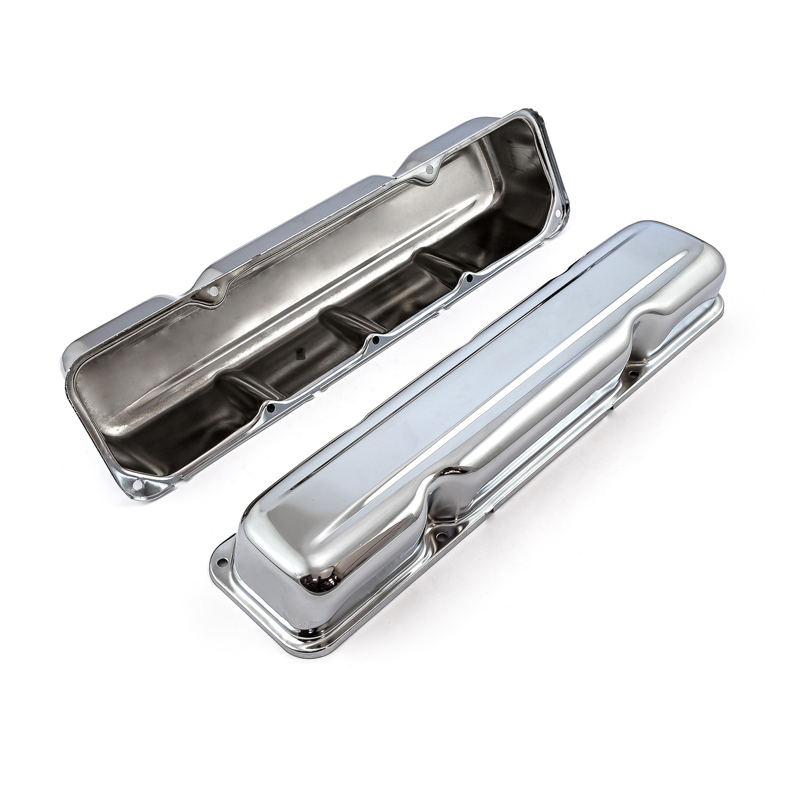 Speedmaster® PCE314.1036 Amc 304 360 390 401 1968-79 Chrome Steel Valve Covers - 3 1/8" Tall w/o Hole