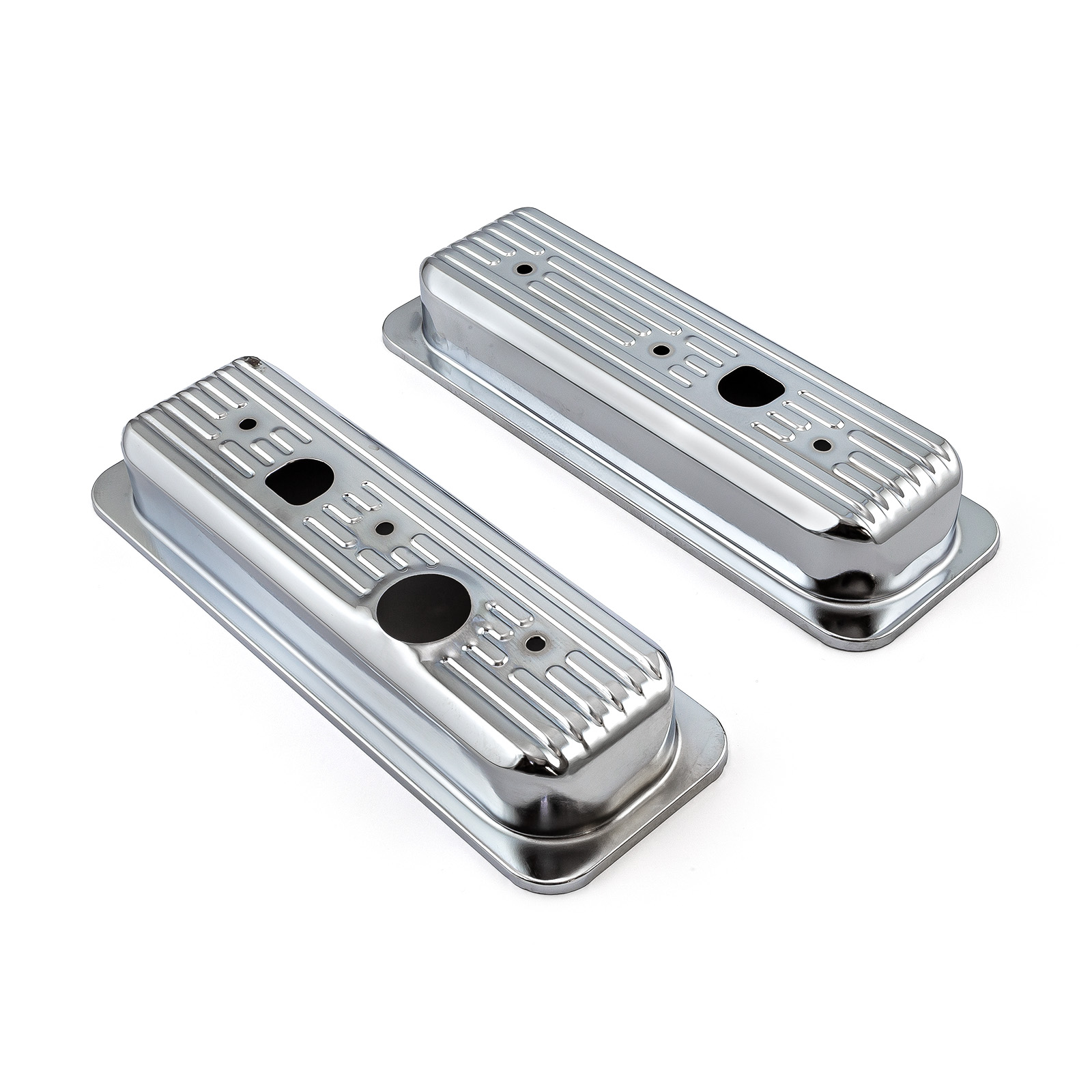 Speedmaster® PCE314.1053 Chevy 262 4.3L V6 Center Bolt Chrome Steel Valve Cover - Short w/ Truck Cap Hole