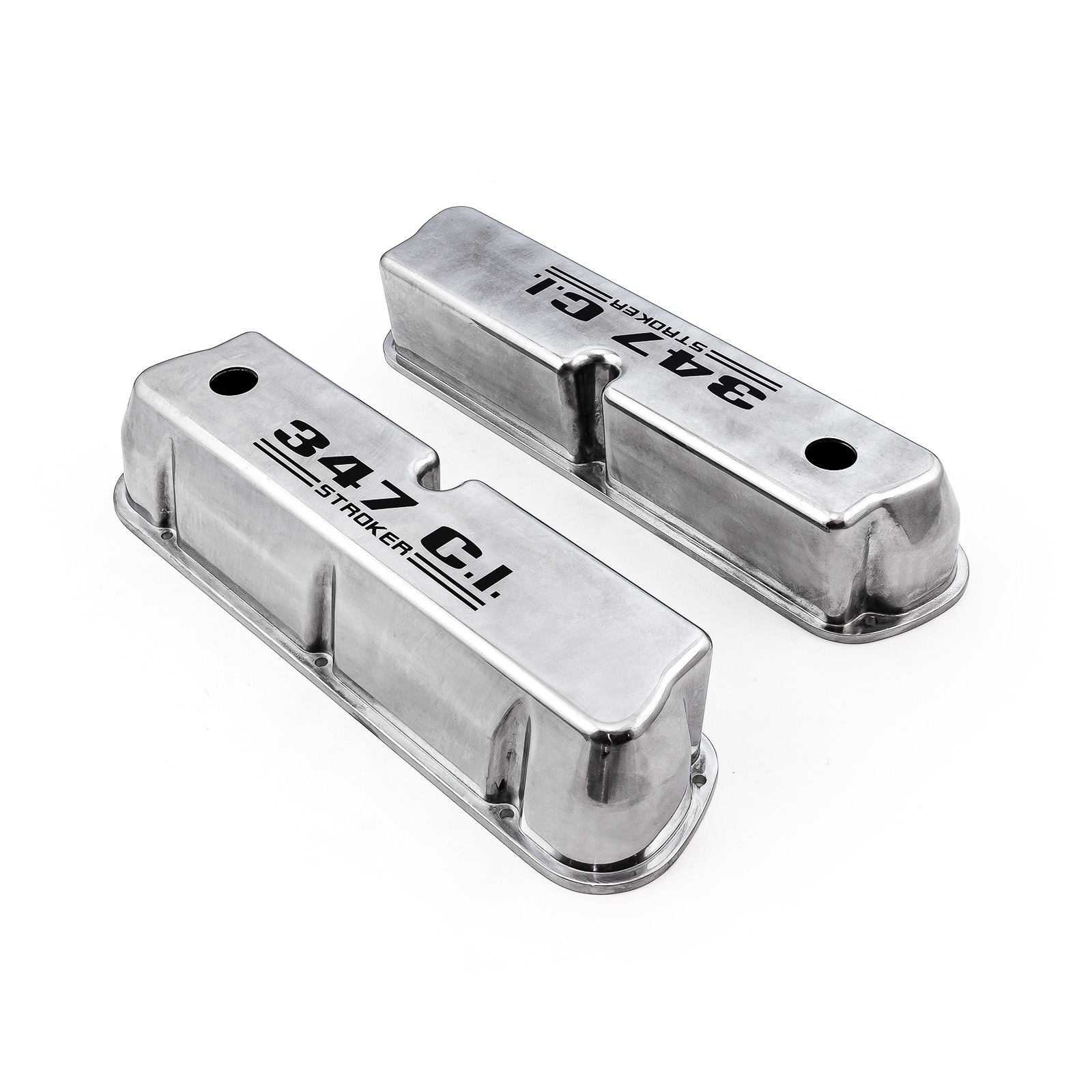Speedmaster® PCE314.1083.14 Ford SB 289 302 351w Polished Aluminum 347 Stroker Black Letter Valve Covers