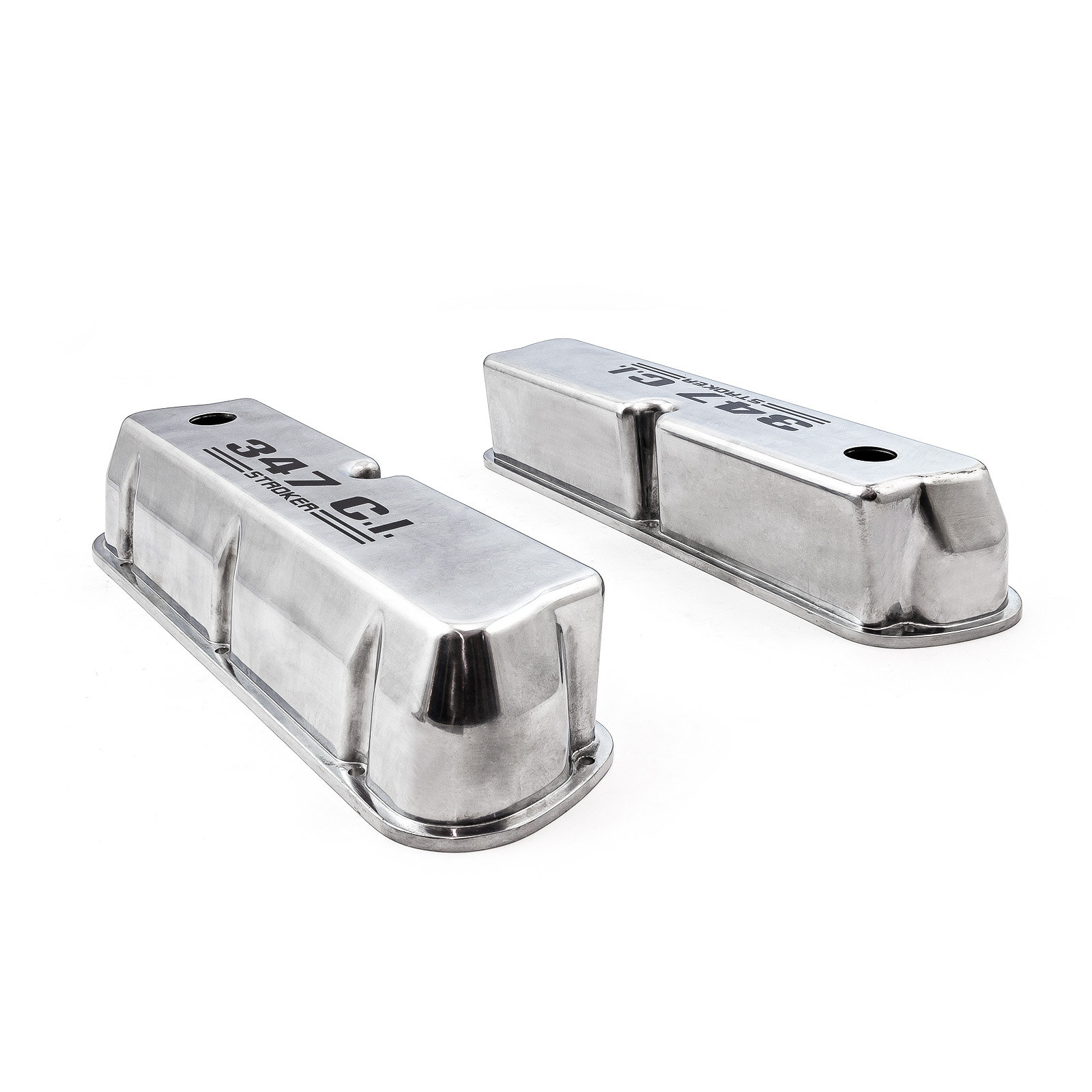 Speedmaster® PCE314.1083.14 Ford SB 289 302 351w Polished Aluminum 347 Stroker Black Letter Valve Covers