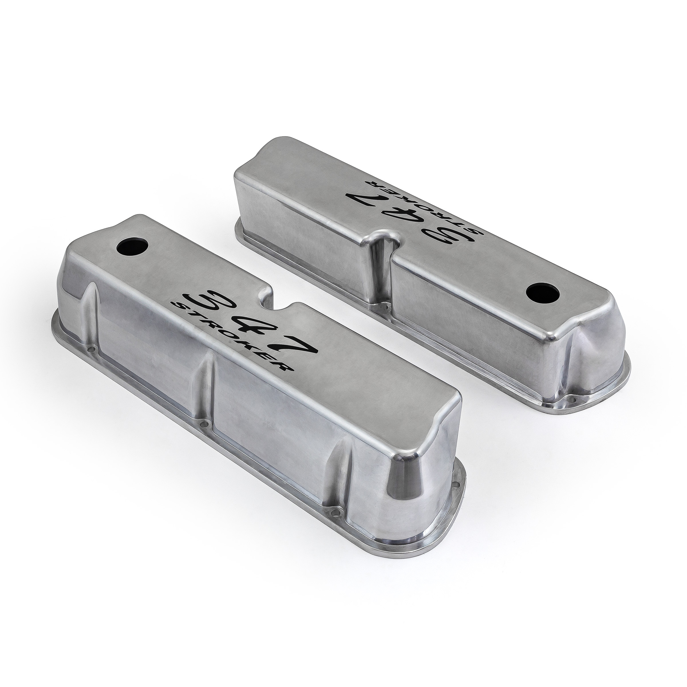 Speedmaster® PCE314.1083.18 Ford SB 289 302 351w Polished Aluminum 347 Stroker Black Letter Valve Covers