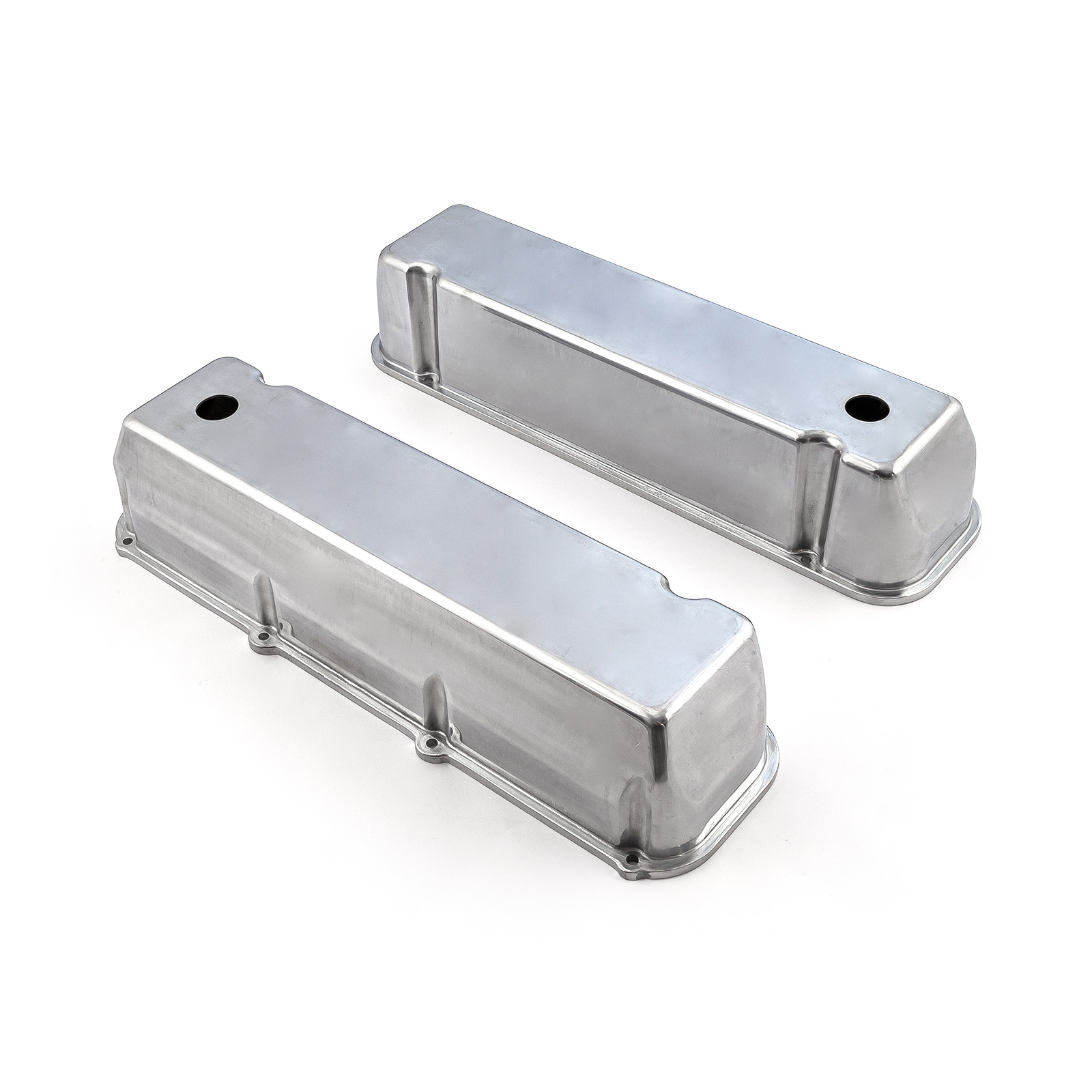Speedmaster® PCE314.1091.01 Ford 429 460 Polished Aluminum Plain Valve Covers - Tall w/ Hole