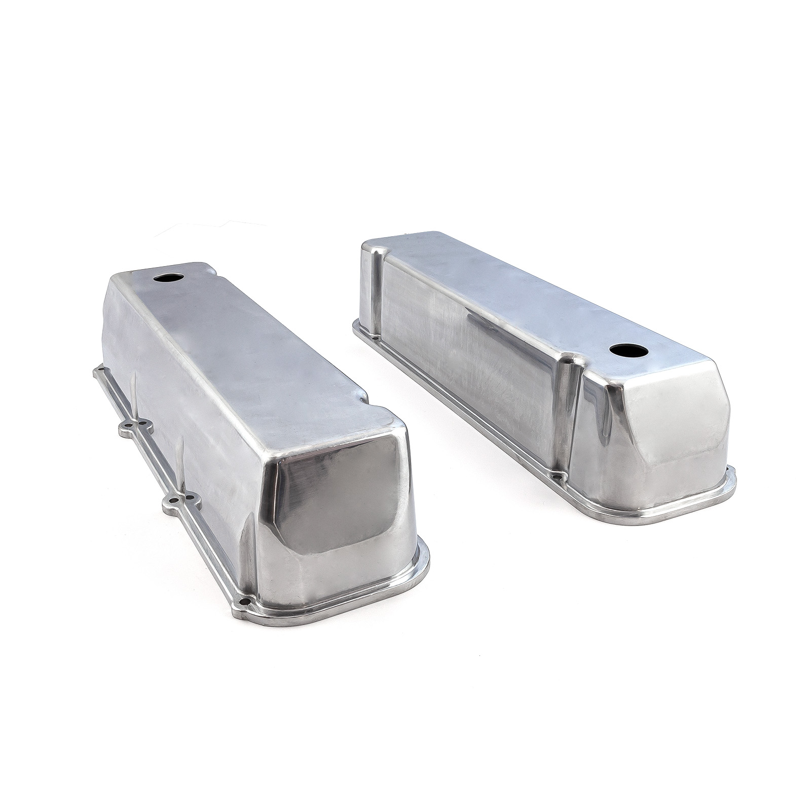 Speedmaster® PCE314.1091.01 Ford 429 460 Polished Aluminum Plain Valve Covers - Tall w/ Hole
