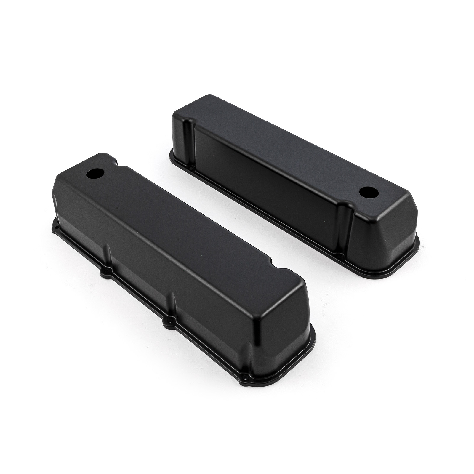 Speedmaster® PCE314.1091.03 Ford 429 460 Black Aluminum Plain Valve Covers - Tall w/ Hole