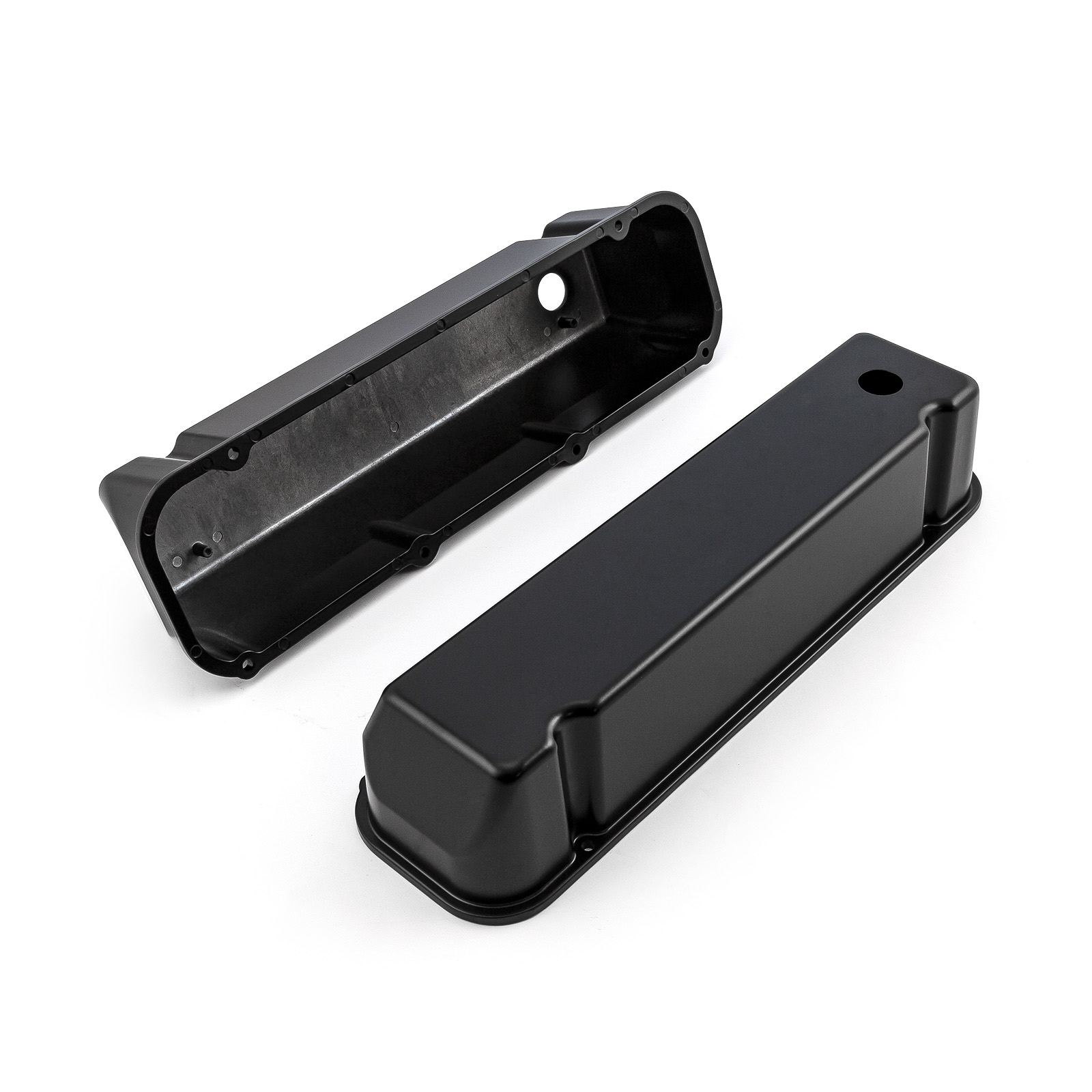 Speedmaster® PCE314.1091.03 Ford 429 460 Black Aluminum Plain Valve Covers - Tall w/ Hole