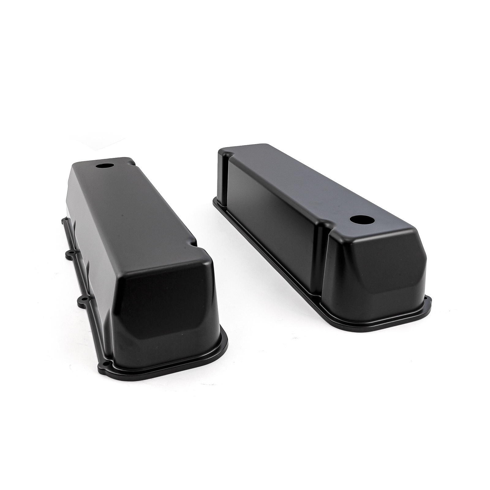 Speedmaster® PCE314.1091.03 Ford 429 460 Black Aluminum Plain Valve Covers - Tall w/ Hole