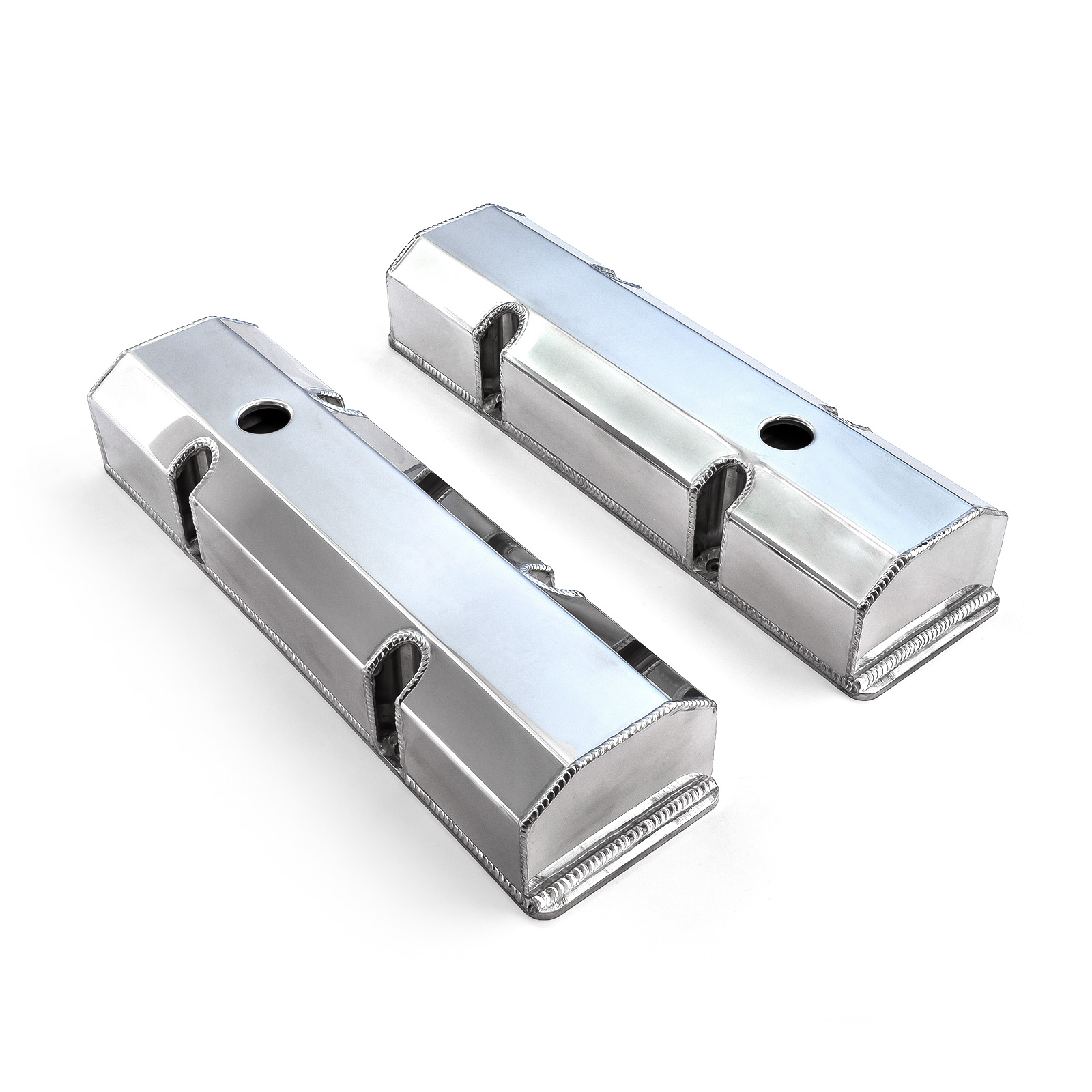 Speedmaster® PCE314.1101.01 Chevy SBC 350 Fabricated Valve Covers Polished Tall w/o Hole