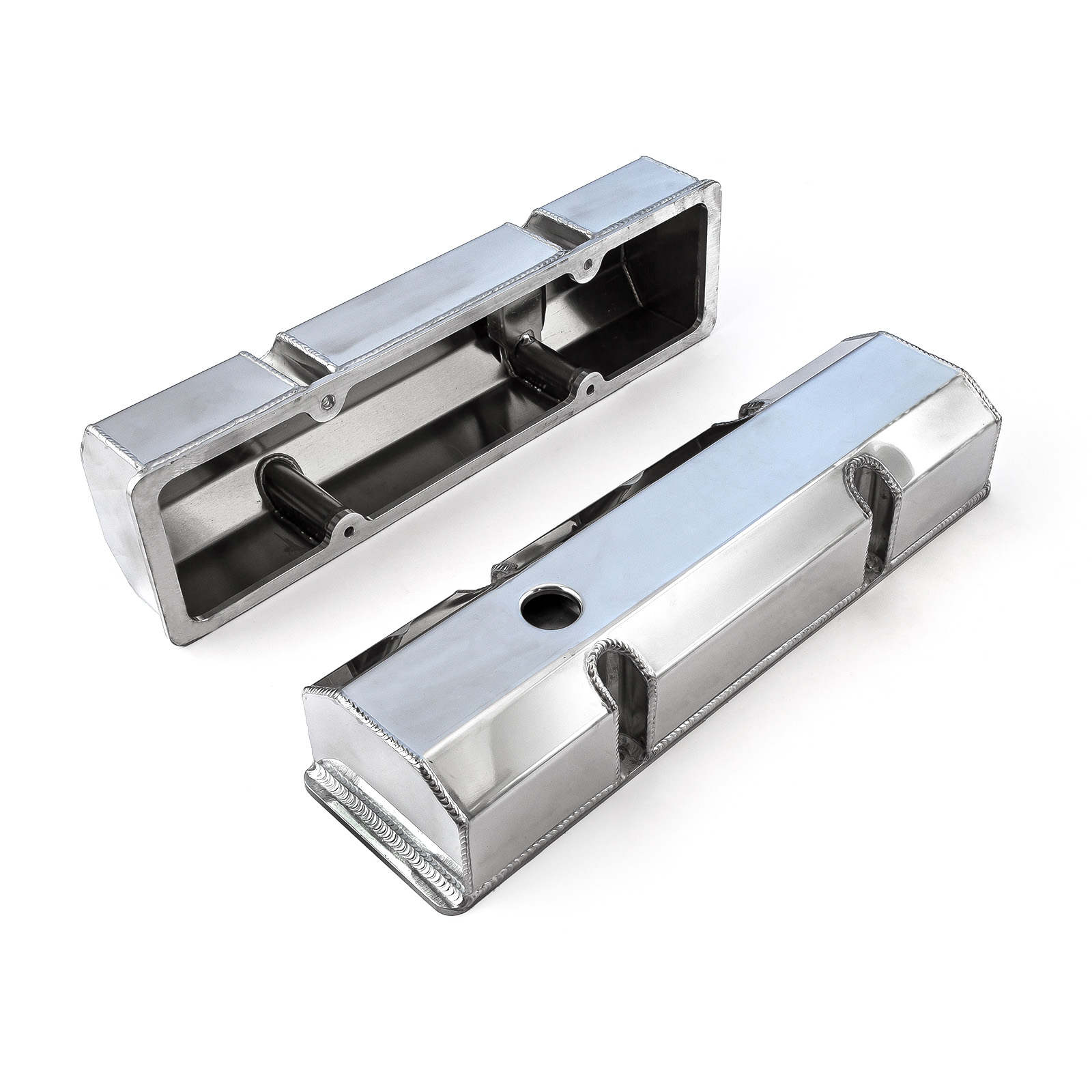 Speedmaster® PCE314.1101.01 Chevy SBC 350 Fabricated Valve Covers Polished Tall w/o Hole