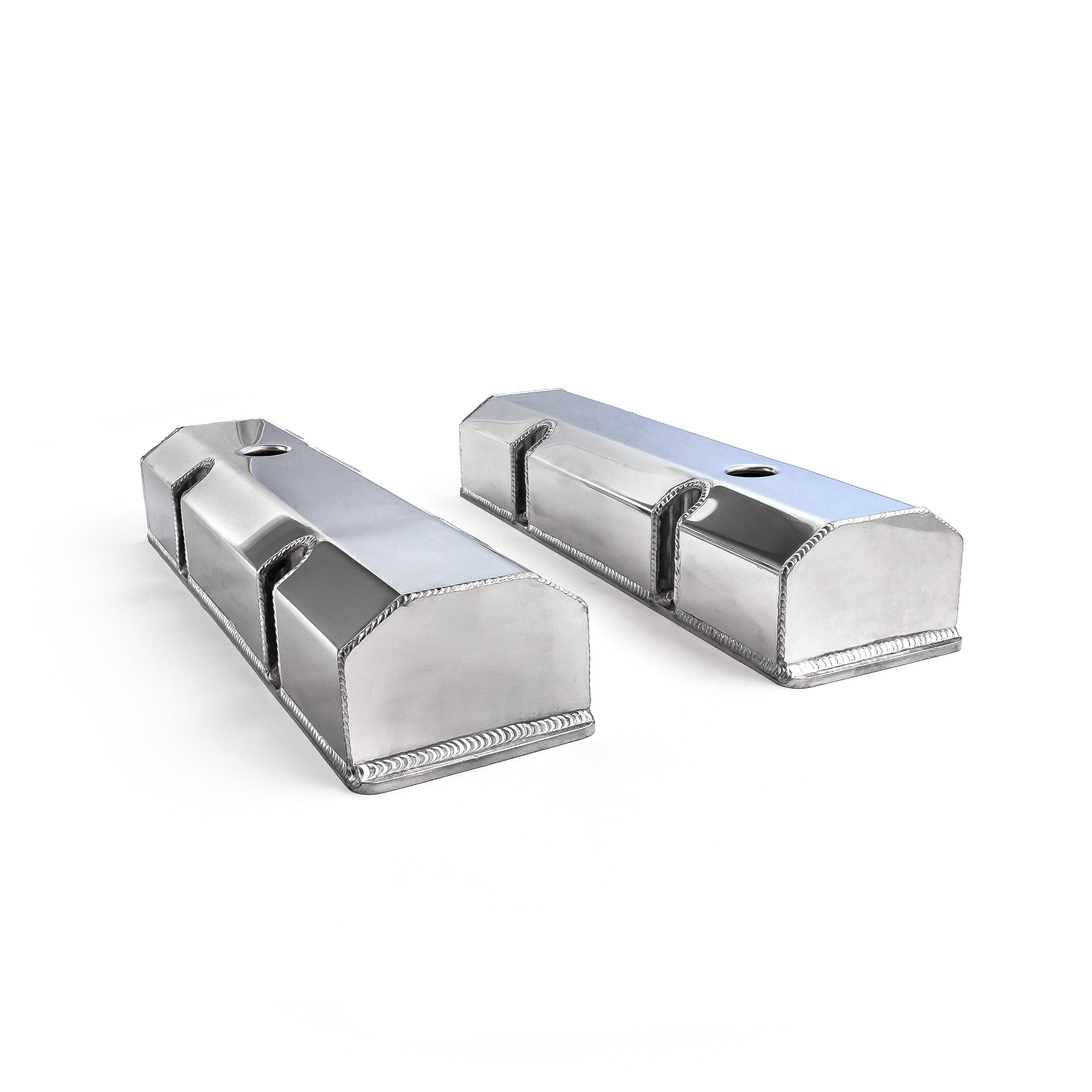 Speedmaster® PCE314.1101.01 Chevy SBC 350 Fabricated Valve Covers Polished Tall w/o Hole