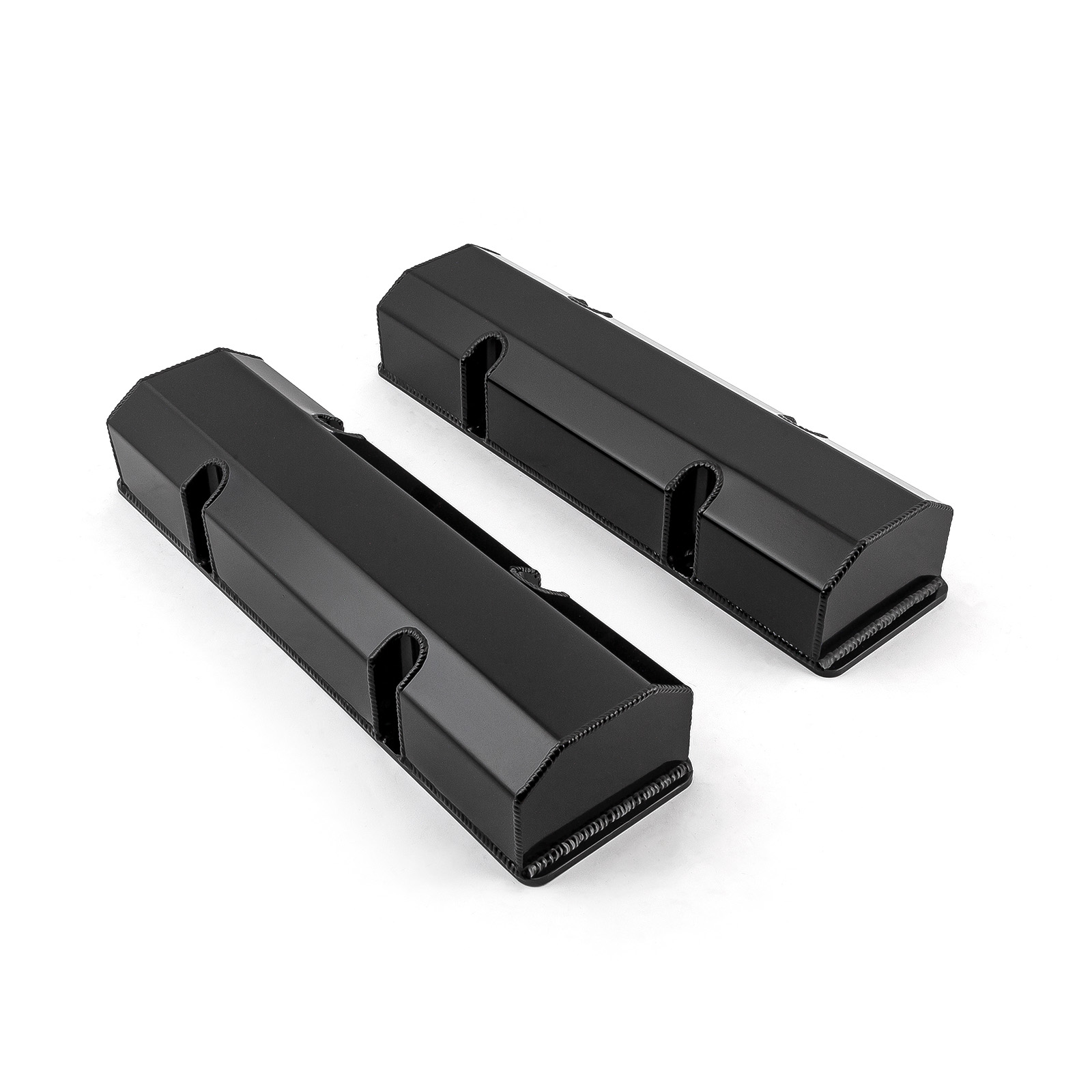 Speedmaster® PCE314.1101.03 Chevy SBC 350 Fabricated Valve Covers Black Tall w/o Hole