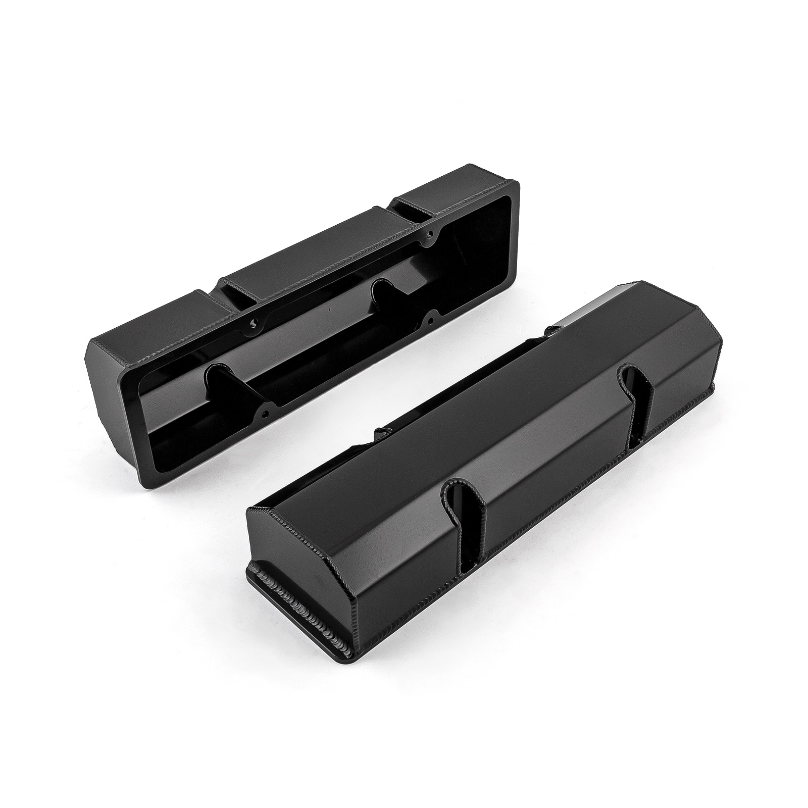 Speedmaster® PCE314.1101.03 Chevy SBC 350 Fabricated Valve Covers Black Tall w/o Hole