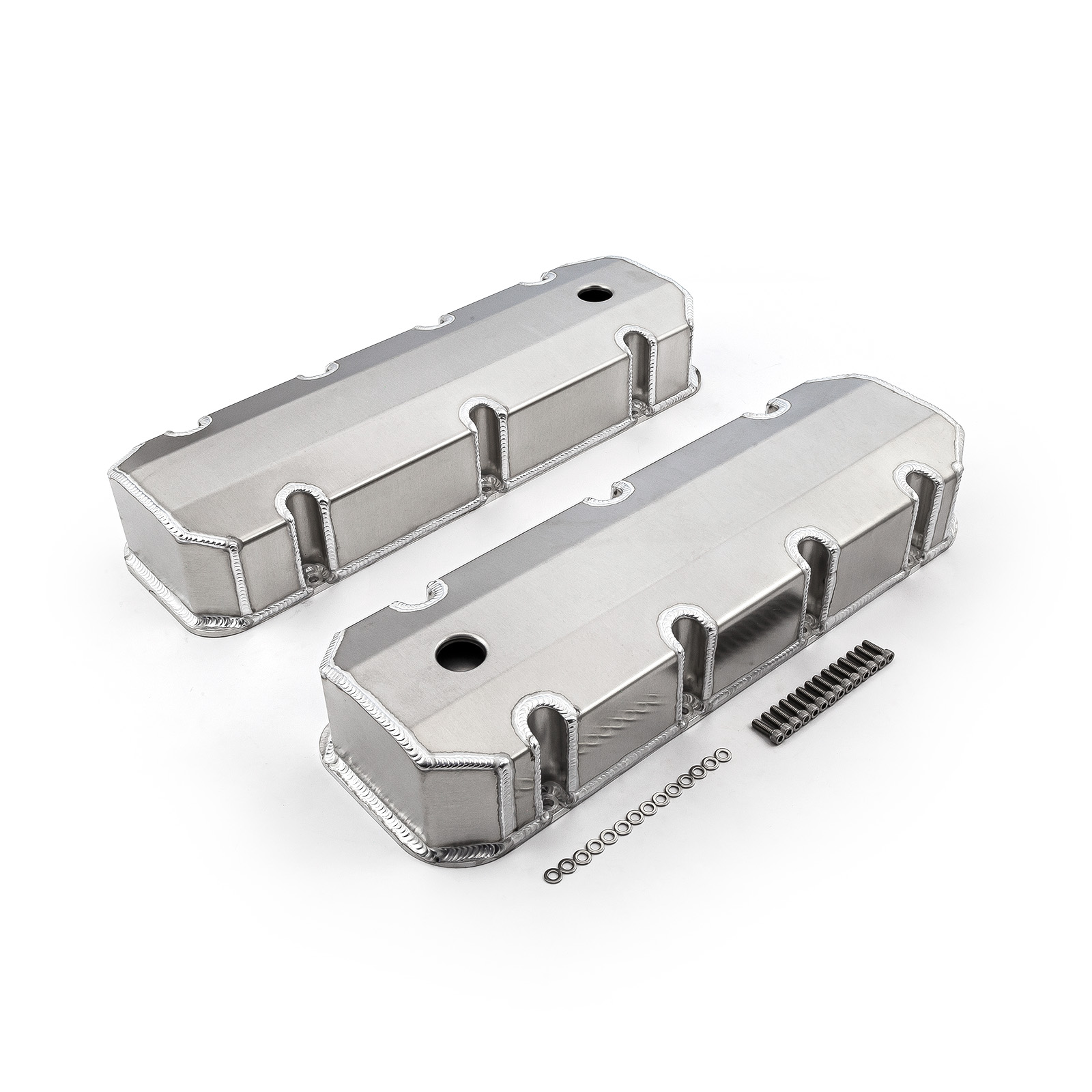 Speedmaster® PCE314.1105.01 Chevy BBC 454 Fabricated Valve Covers Satin Tall w/ Hole