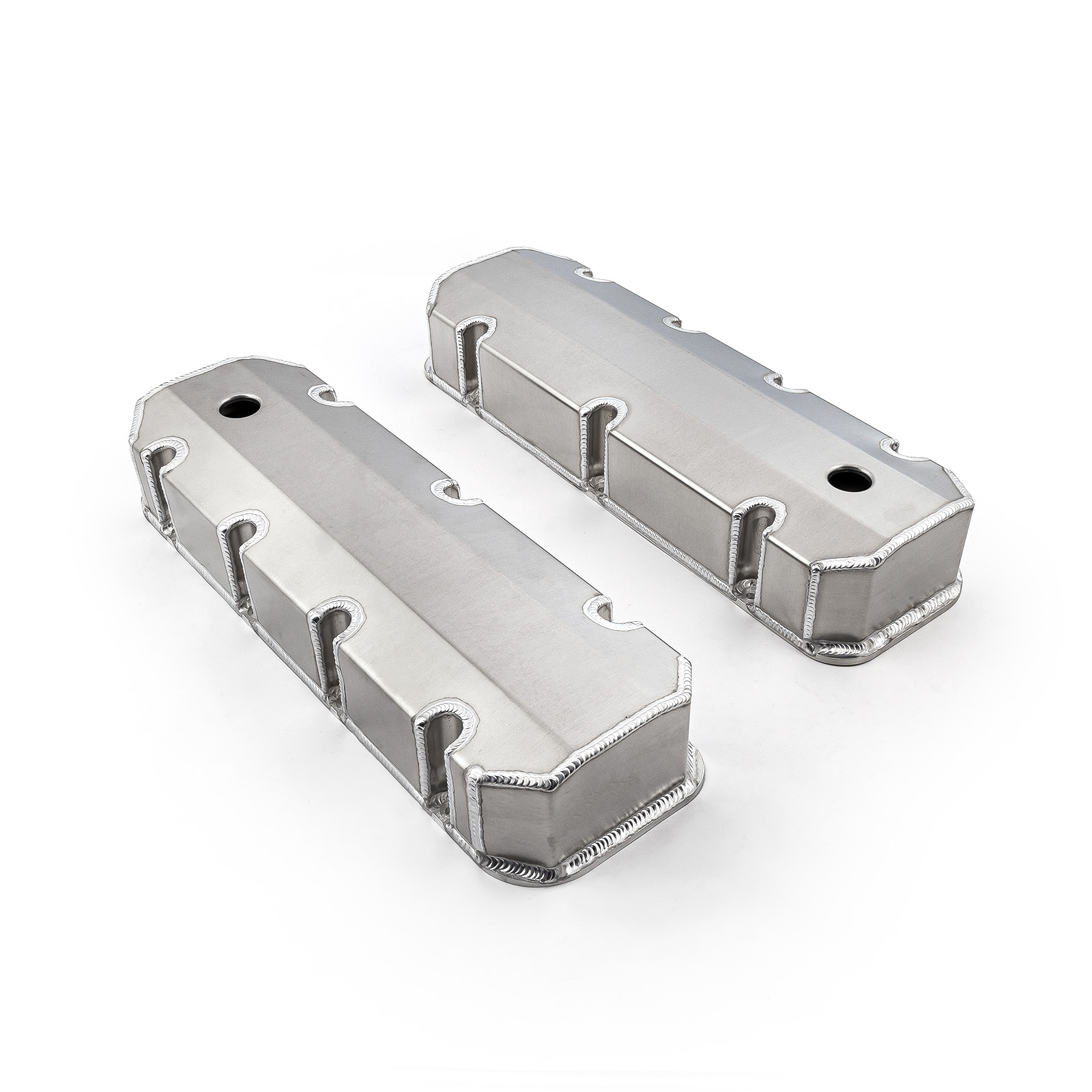 Speedmaster® PCE314.1105.01 Chevy BBC 454 Fabricated Valve Covers Satin Tall w/ Hole