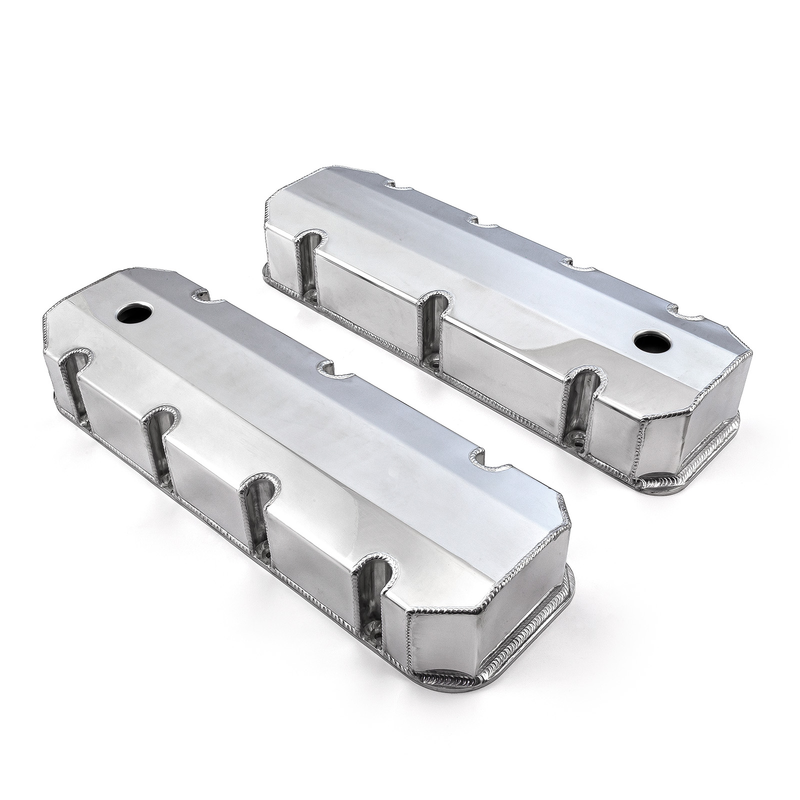 Speedmaster® PCE314.1105.02 Chevy BBC 454 Fabricated Valve Covers Polished Tall w/ Hole