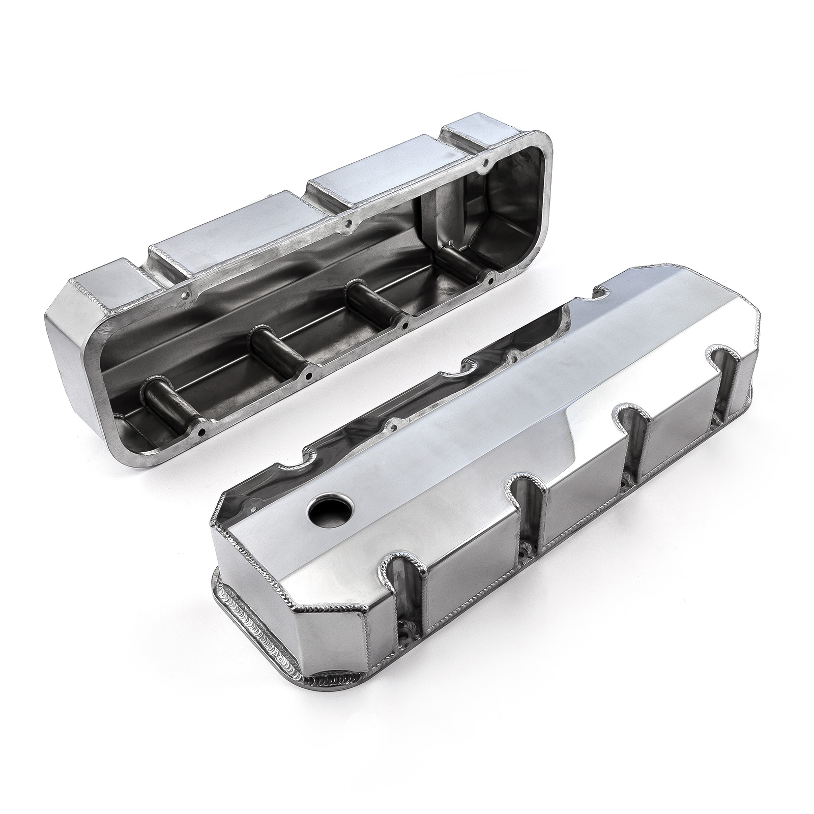Speedmaster® PCE314.1105.02 Chevy BBC 454 Fabricated Valve Covers Polished Tall w/ Hole