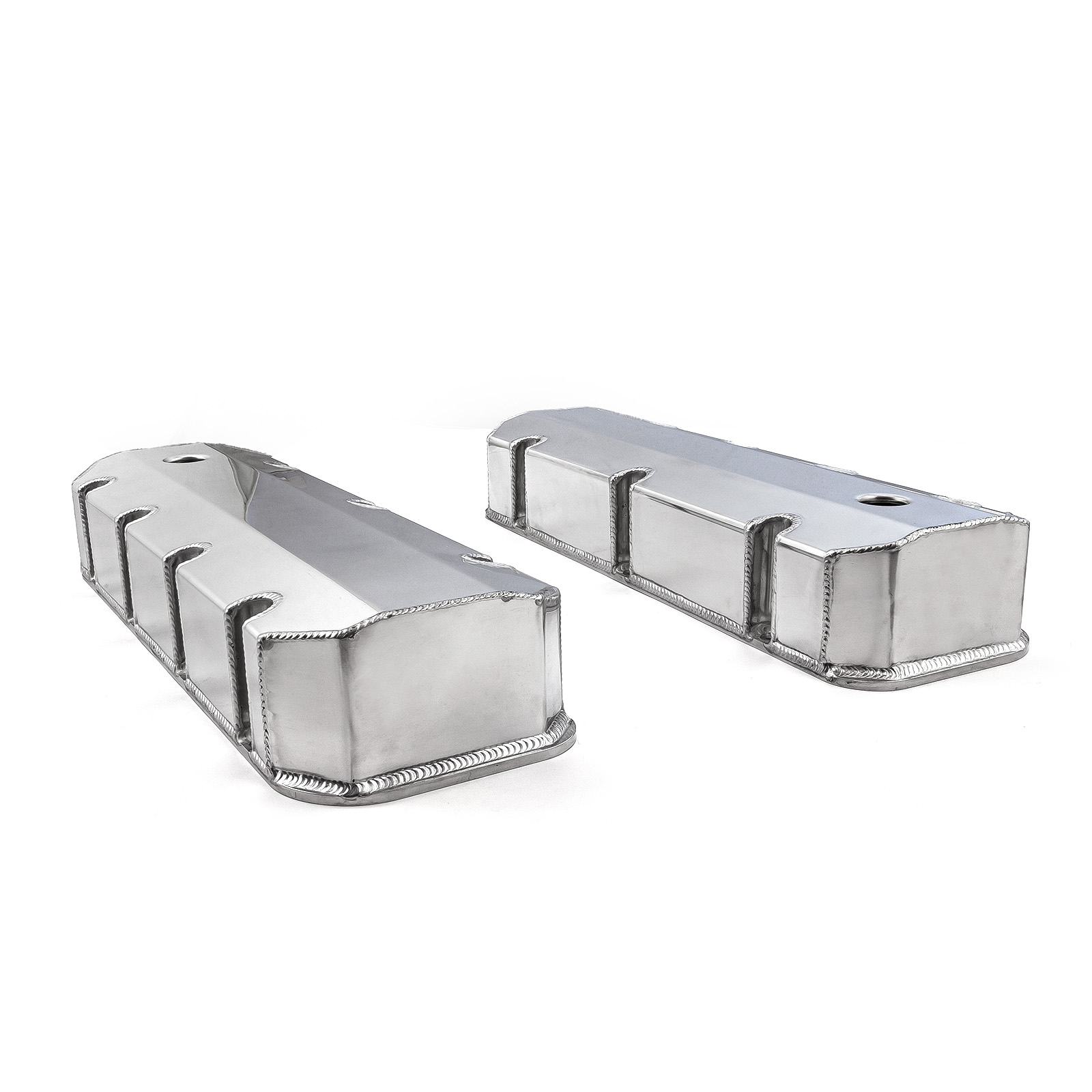 Speedmaster® PCE314.1105.02 Chevy BBC 454 Fabricated Valve Covers Polished Tall w/ Hole