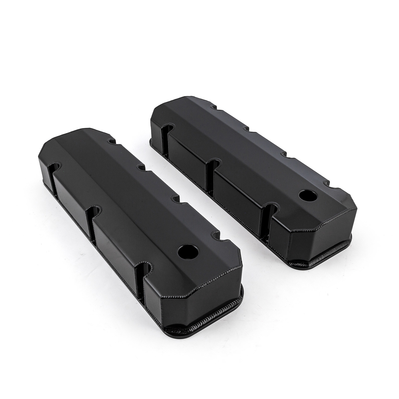 Speedmaster® PCE314.1105.03 Chevy BBC 454 Fabricated Valve Covers Black Tall w/ Hole