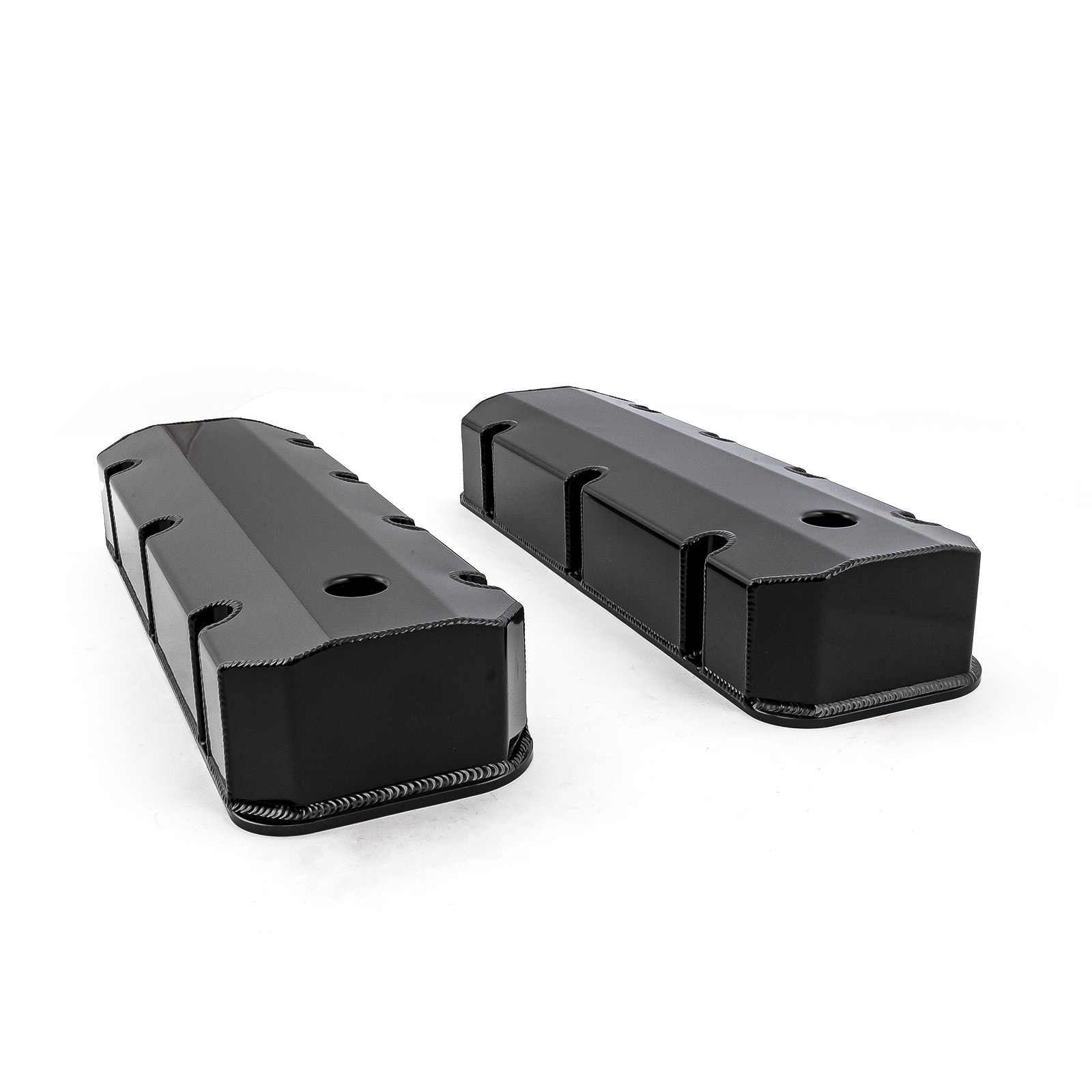 Speedmaster® PCE314.1105.03 Chevy BBC 454 Fabricated Valve Covers Black Tall w/ Hole