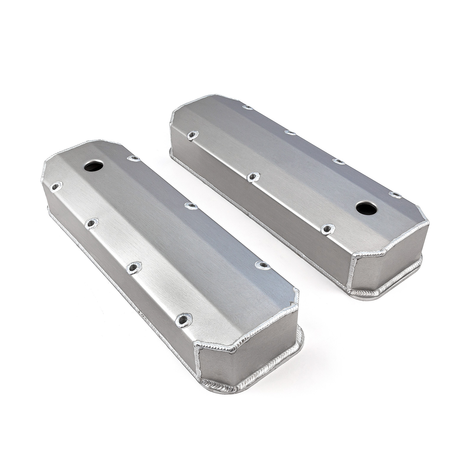 Speedmaster® PCE314.1108.01 Chevy BBC 454 Long Bolt Fabricated Valve Covers Satin Tall w/ Hole