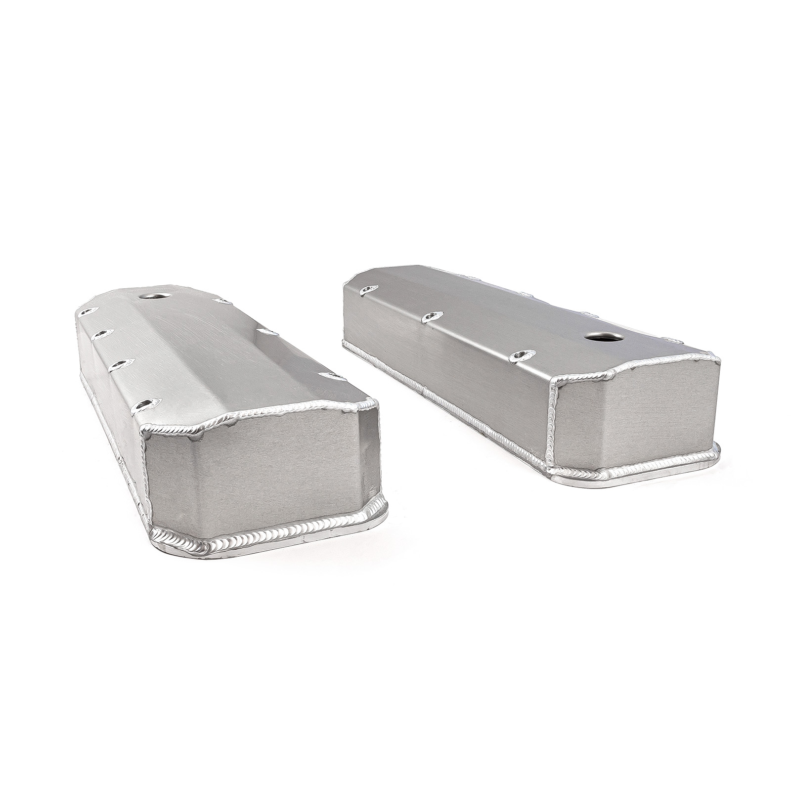 Speedmaster® PCE314.1108.01 Chevy BBC 454 Long Bolt Fabricated Valve Covers Satin Tall w/ Hole