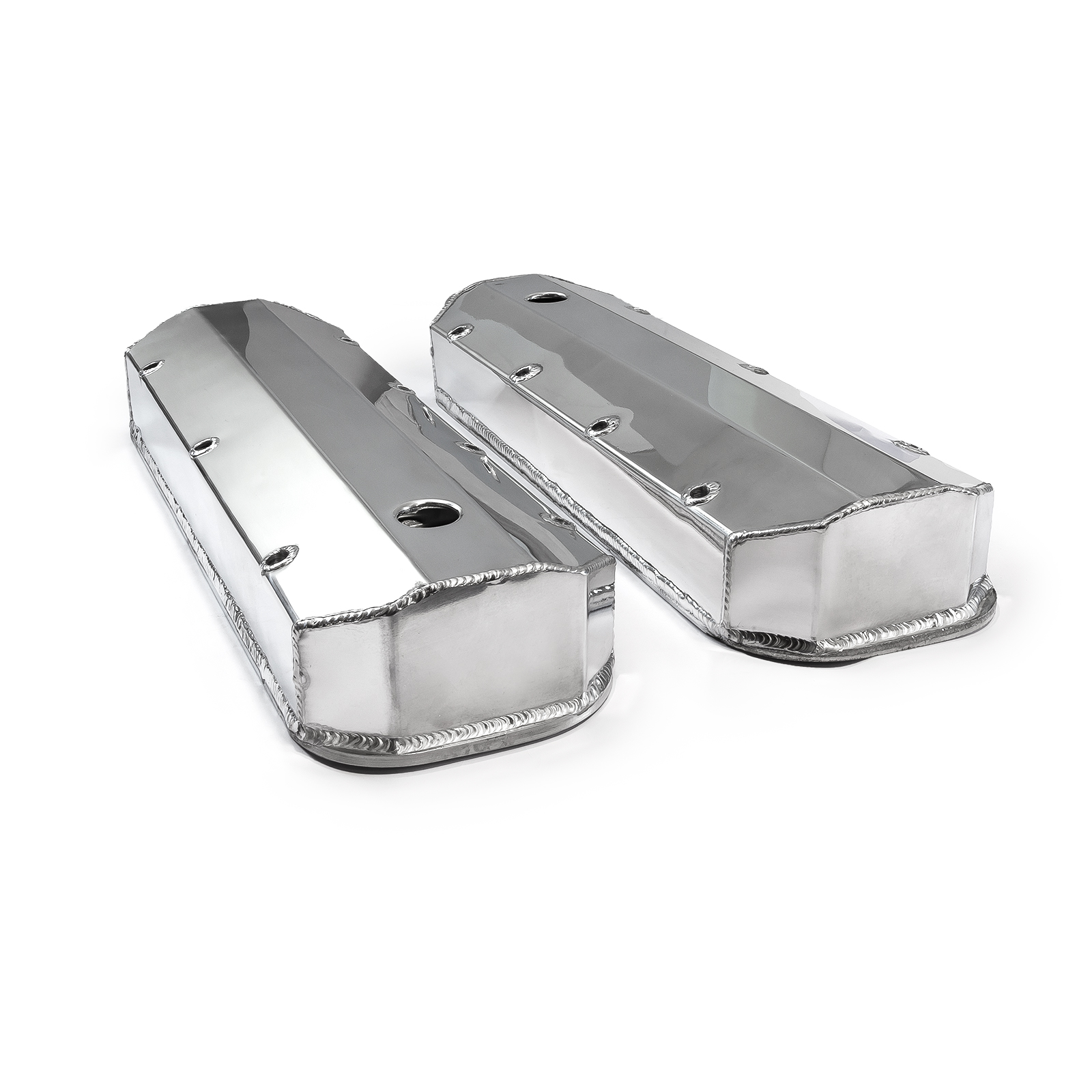 Speedmaster® PCE314.1108.02 Chevy BBC 454 Long Bolt Fabricated Valve Covers Polished Tall w/ Hole