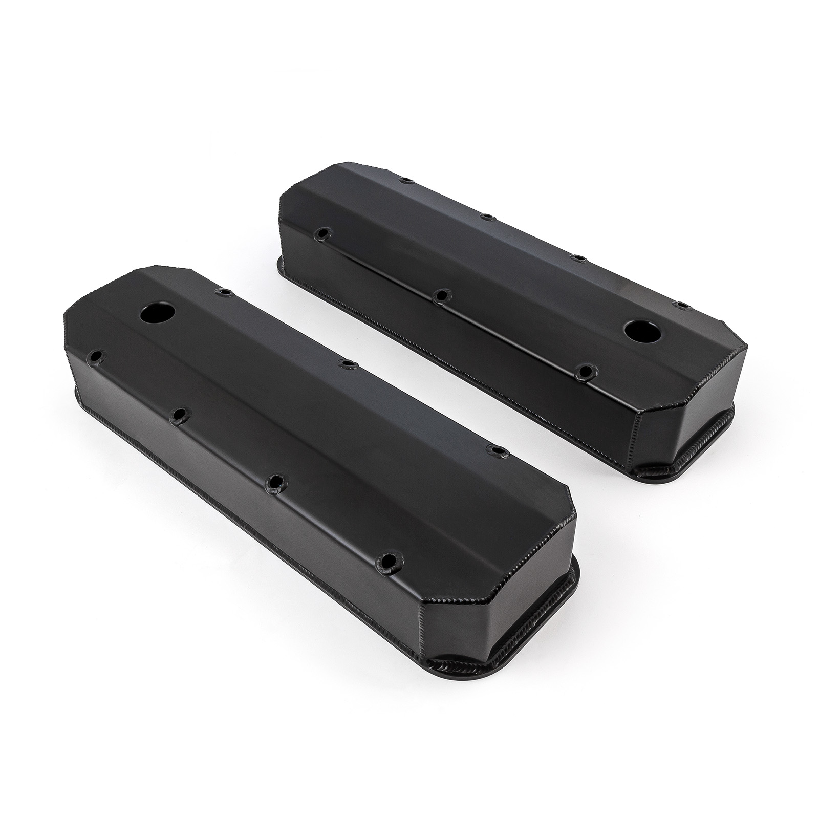 Speedmaster® PCE314.1108.03 Chevy BBC 454 Long Bolt Fabricated Valve Covers Black Tall w/ Hole