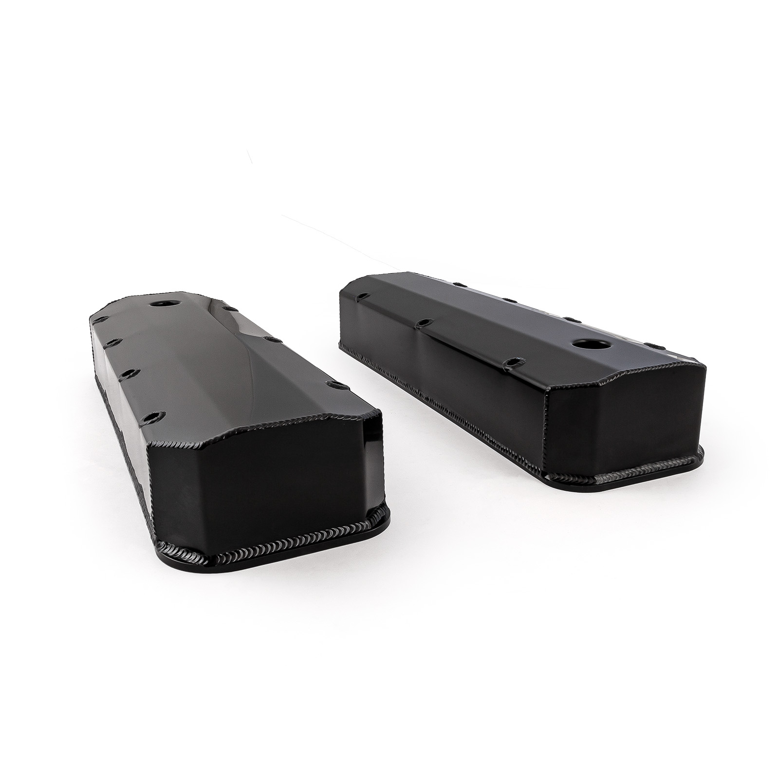 Speedmaster® PCE314.1108.03 Chevy BBC 454 Long Bolt Fabricated Valve Covers Black Tall w/ Hole