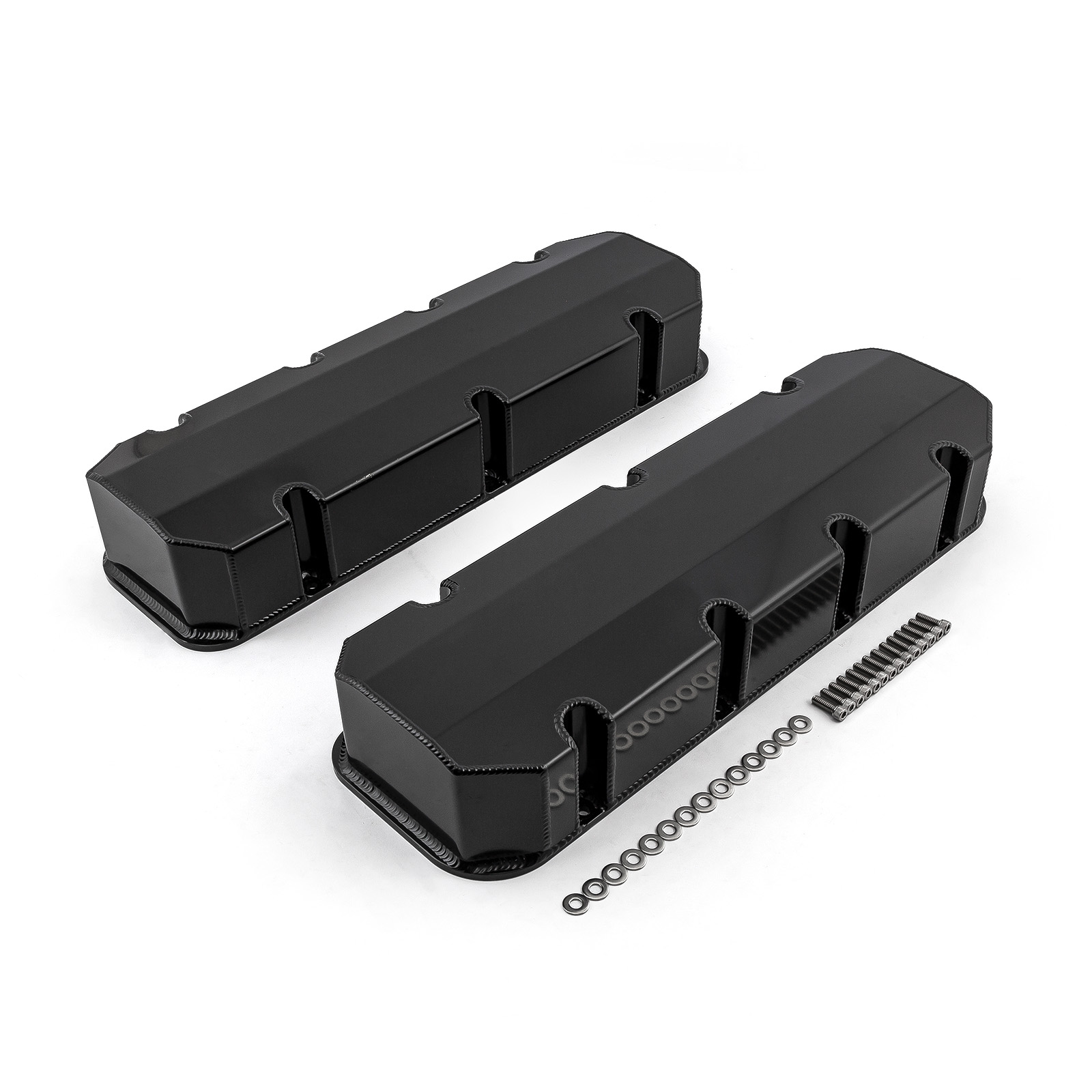 Speedmaster® PCE314.1111.03 Chevy BBC 454 Fabricated Valve Covers Black Tall w/o Hole
