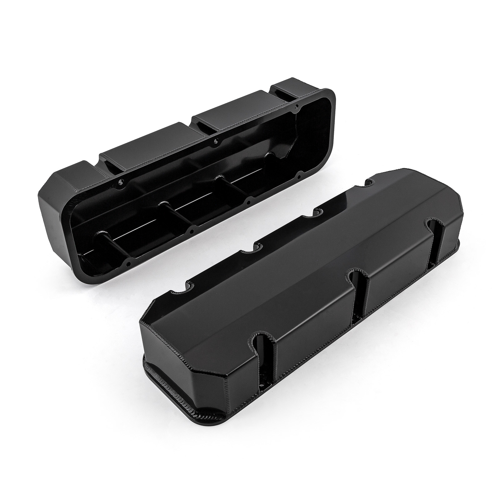 Speedmaster® PCE314.1111.03 Chevy BBC 454 Fabricated Valve Covers Black Tall w/o Hole