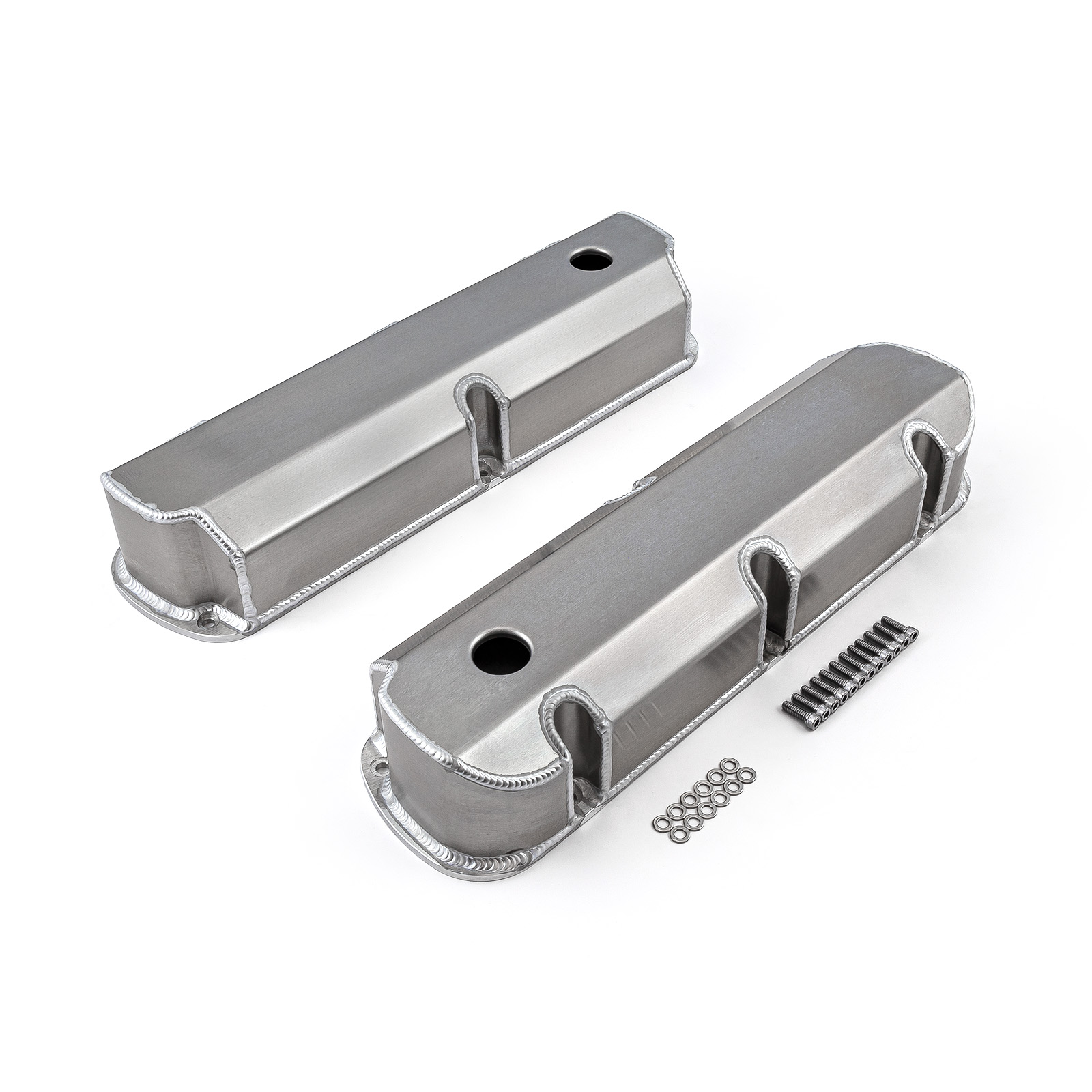 Speedmaster® PCE314.1113.01 Ford SB 289 302 351 Windsor Fabricated Valve Covers Satin Tall w/ Hole