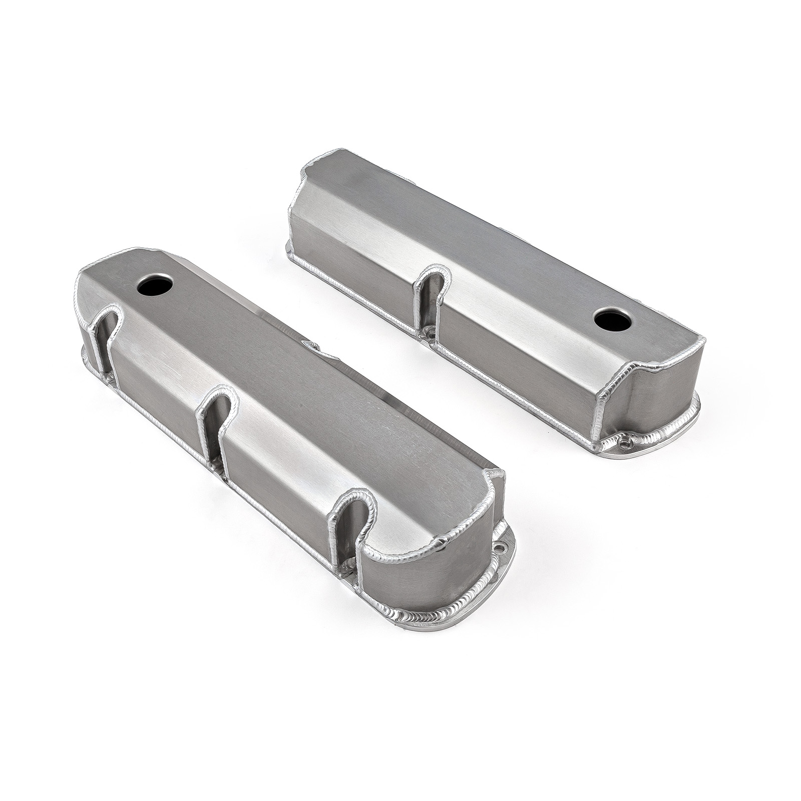 Speedmaster® PCE314.1113.01 Ford SB 289 302 351 Windsor Fabricated Valve Covers Satin Tall w/ Hole