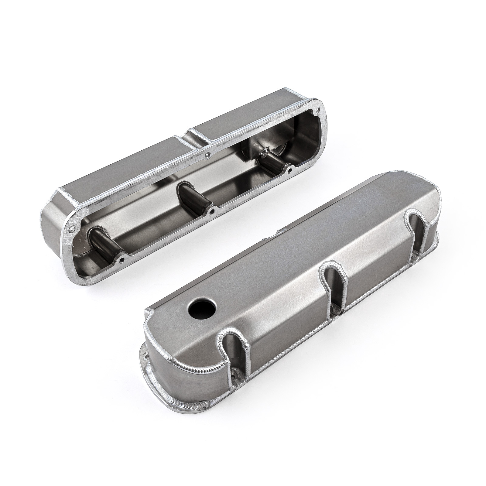 Speedmaster® PCE314.1113.01 Ford SB 289 302 351 Windsor Fabricated Valve Covers Satin Tall w/ Hole