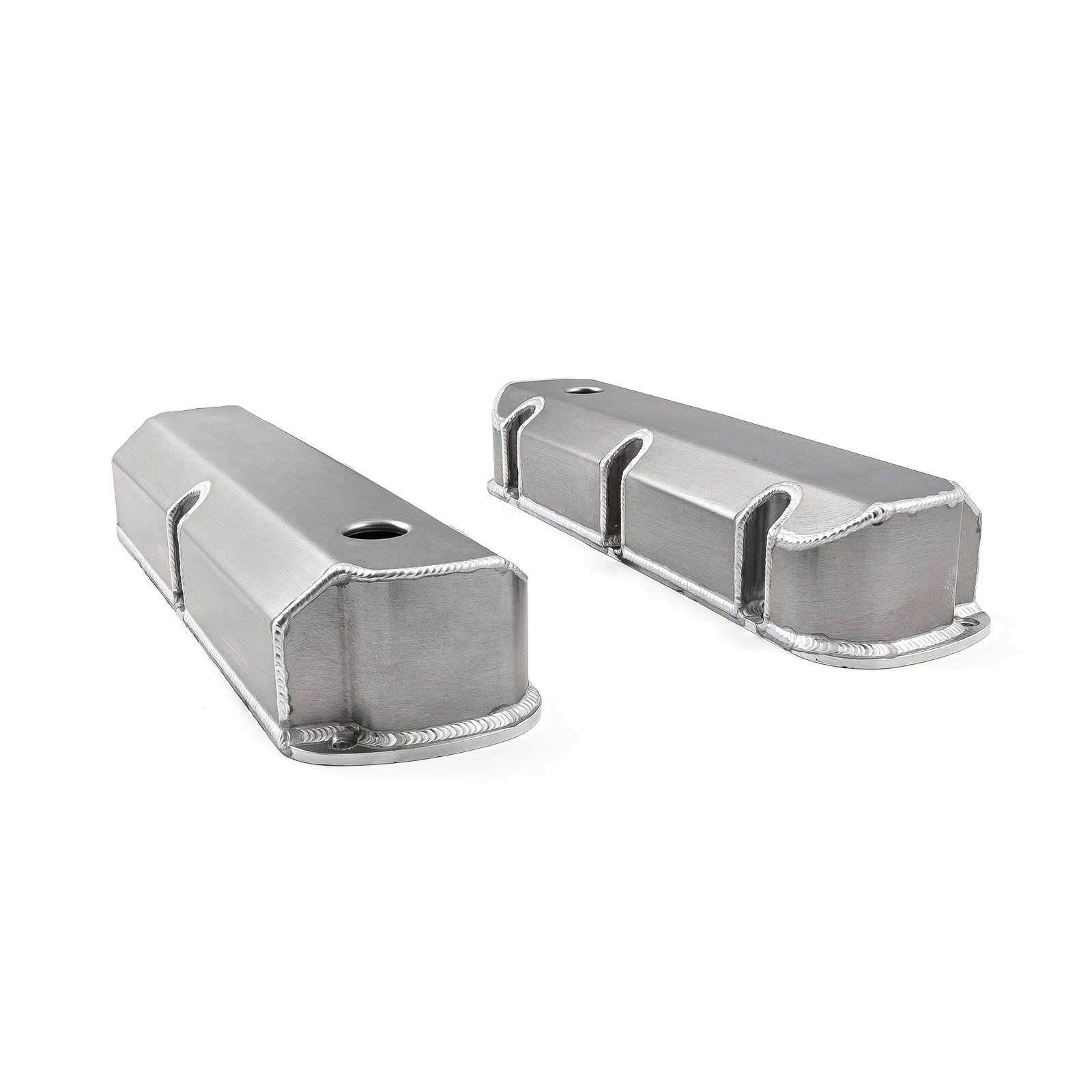 Speedmaster® PCE314.1113.01 Ford SB 289 302 351 Windsor Fabricated Valve Covers Satin Tall w/ Hole