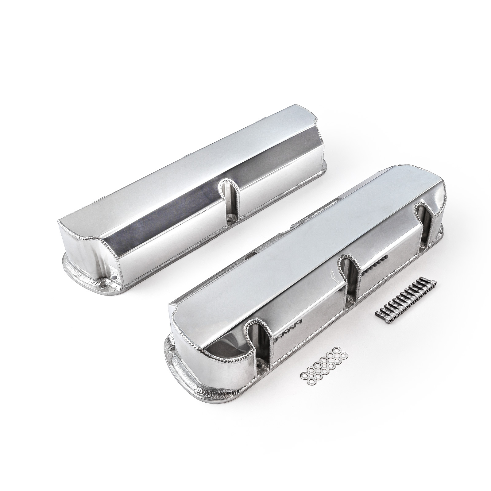 Speedmaster® PCE314.1115.02 Ford SB 289 302 351 Windsor Fabricated Valve Covers Polished Tall w/o Hole