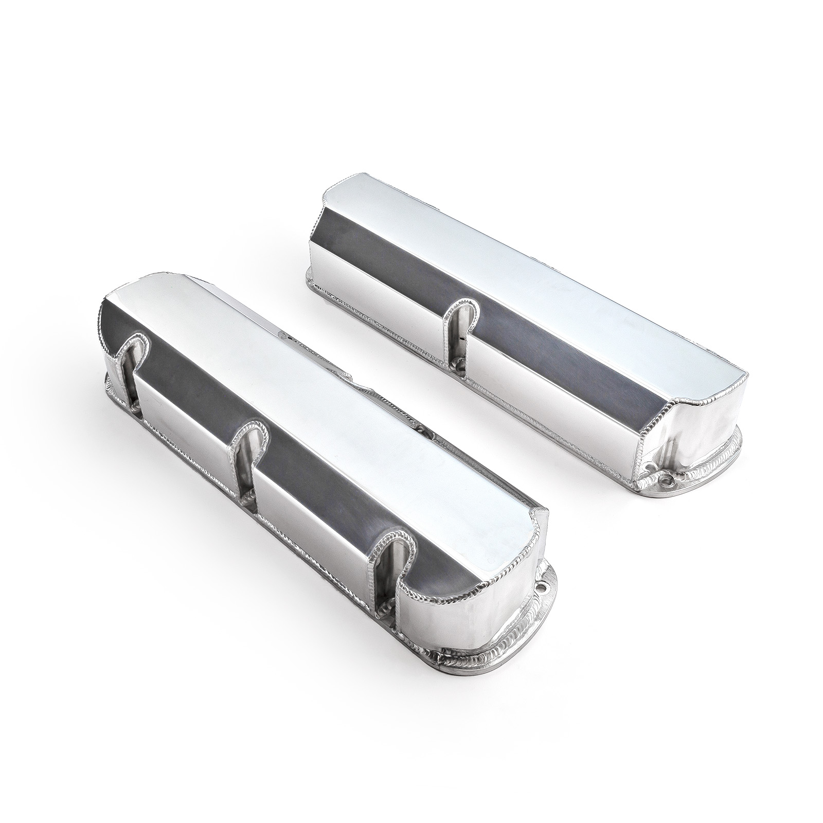 Speedmaster® PCE314.1115.02 Ford SB 289 302 351 Windsor Fabricated Valve Covers Polished Tall w/o Hole