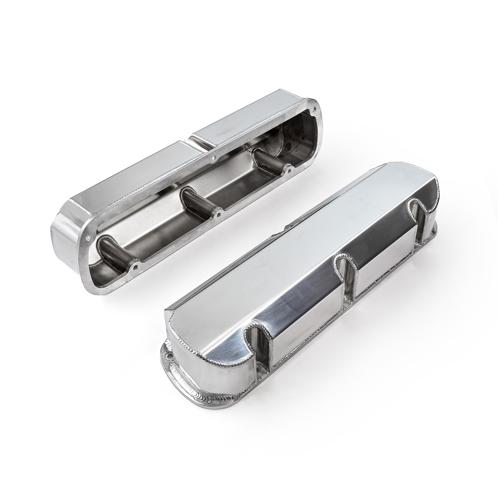 Speedmaster® PCE314.1115.02 Ford SB 289 302 351 Windsor Fabricated Valve Covers Polished Tall w/o Hole