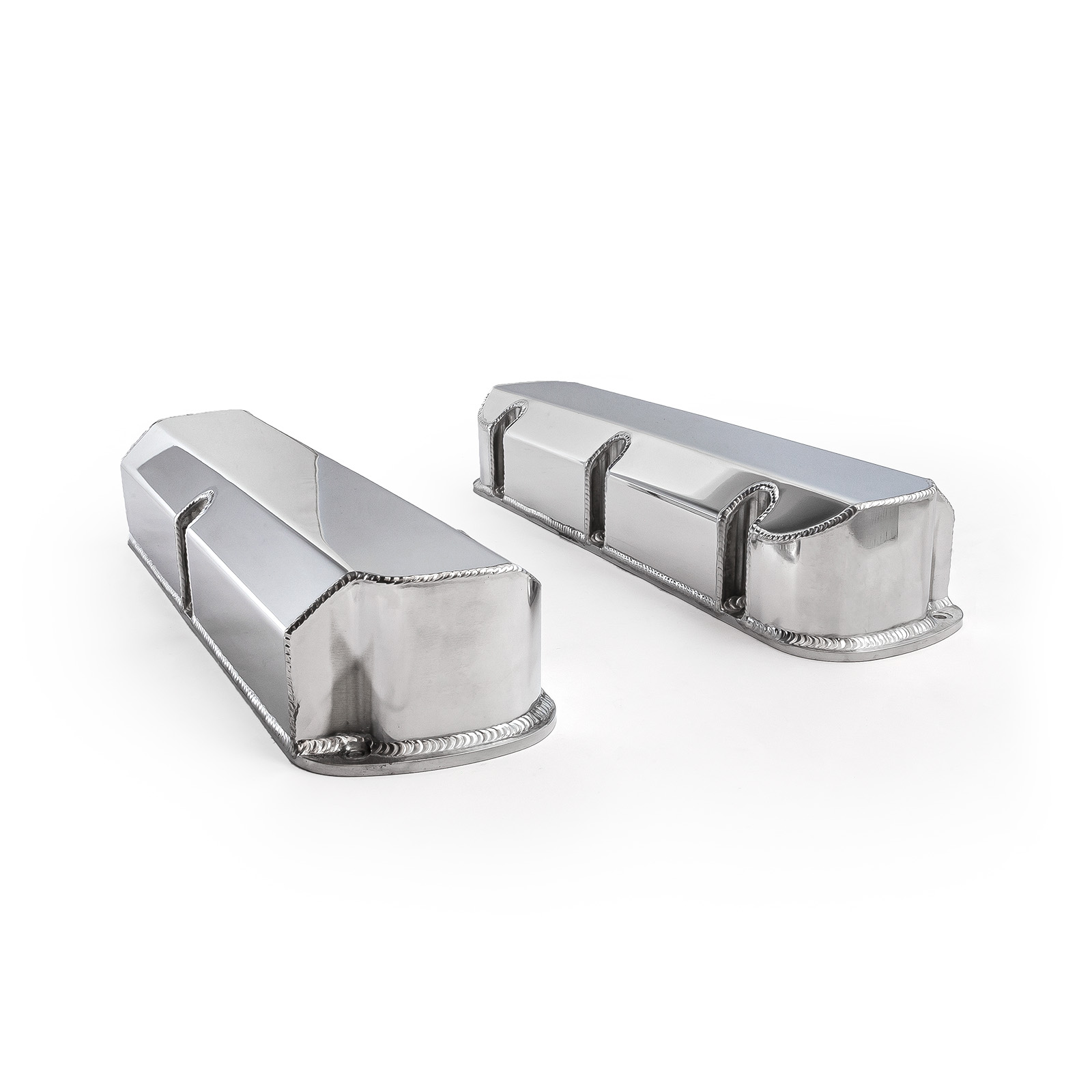 Speedmaster® PCE314.1115.02 Ford SB 289 302 351 Windsor Fabricated Valve Covers Polished Tall w/o Hole