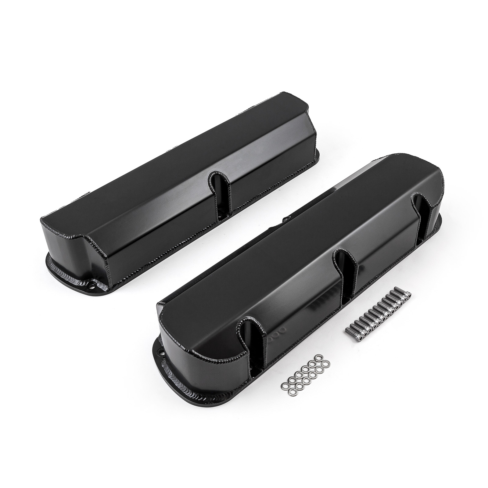 Speedmaster® PCE314.1115.03 Ford SB 289 302 351 Windsor Fabricated Valve Covers Black Tall w/o Hole