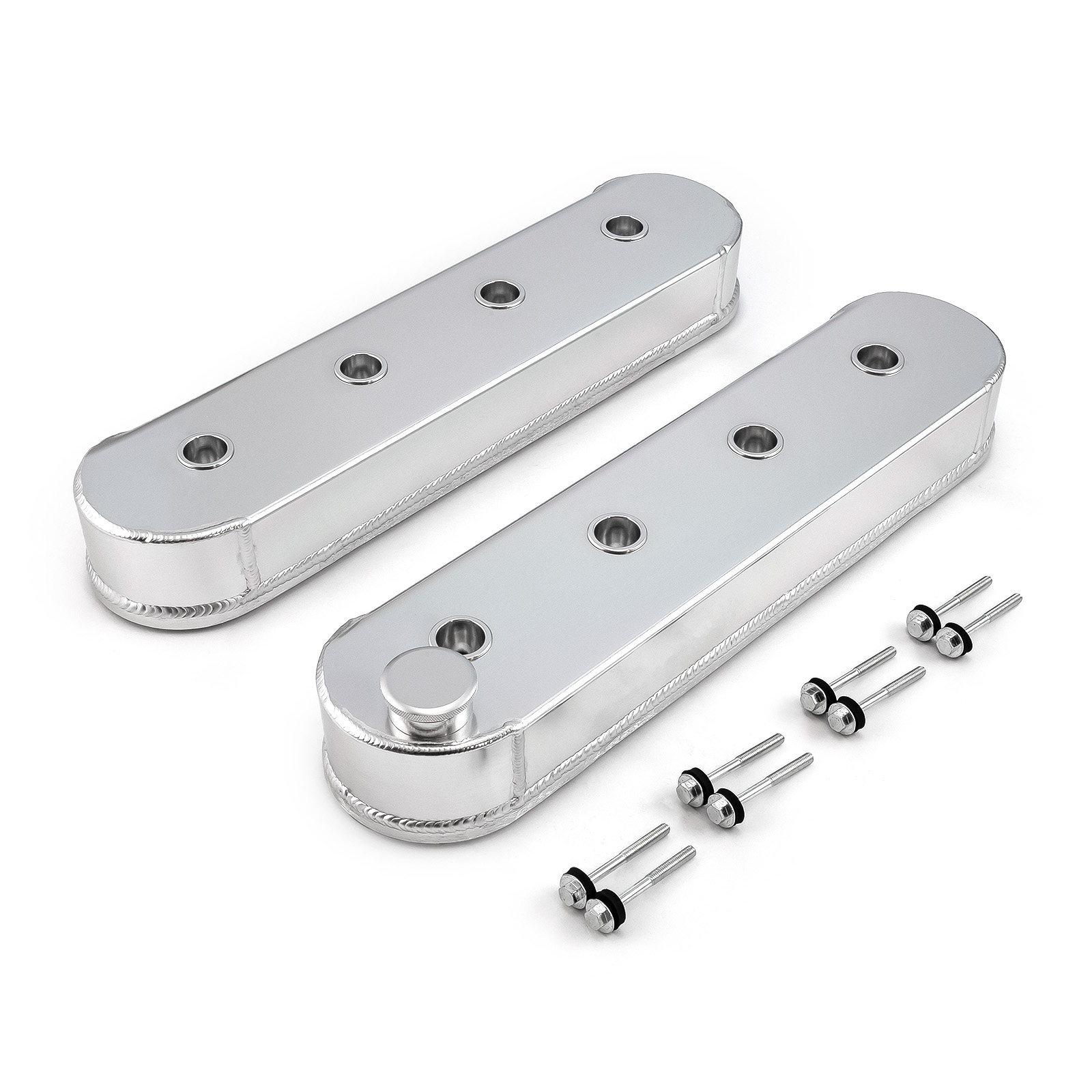 Speedmaster® PCE314.1131 Chevy LS1 LS2 LS3 LS6 LS7 Polished Fabricated Valve Covers - w/o Coil Mounts