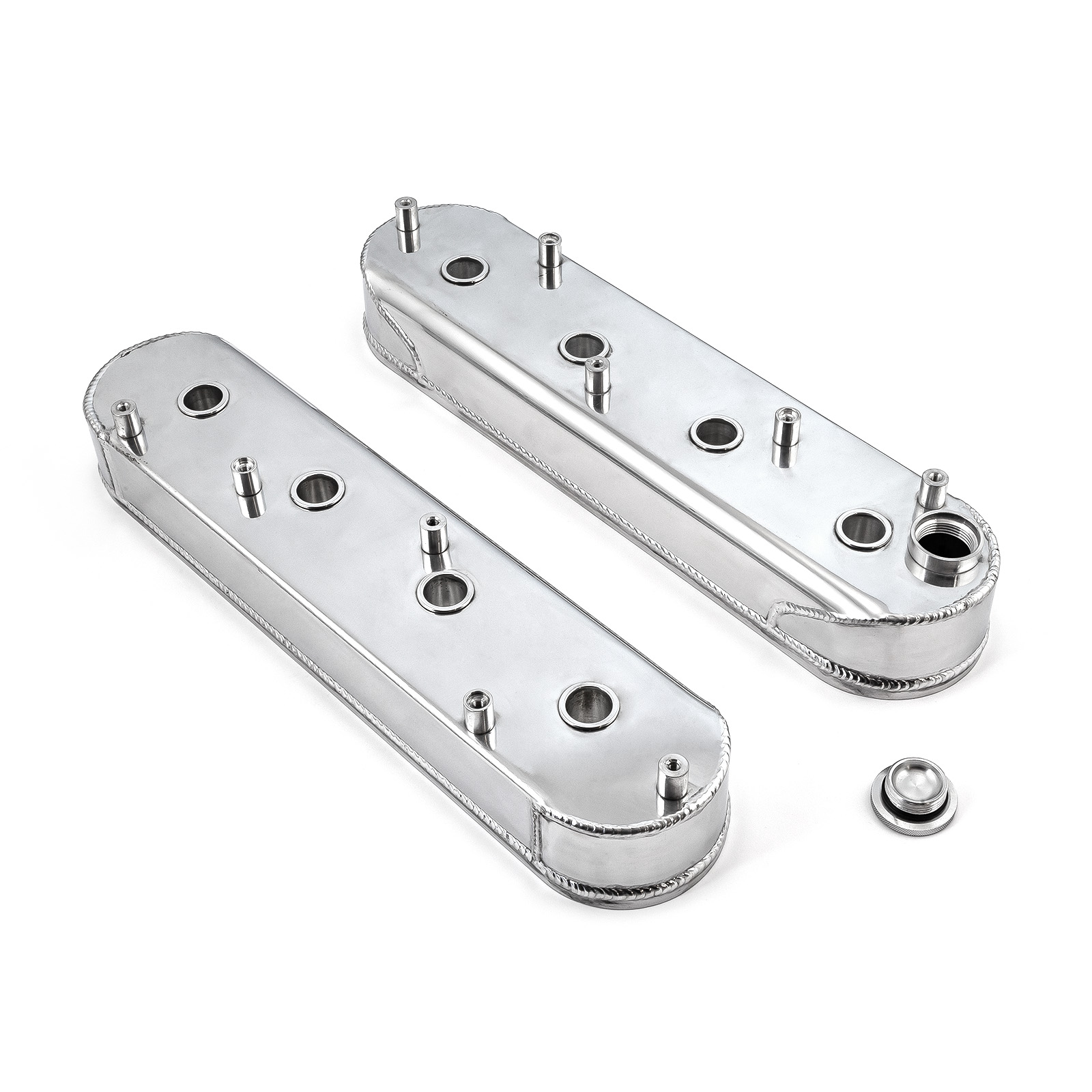 Speedmaster® PCE314.1132.01 Chevy LS1 LS2 LS3 LS6 LS7 Polished Fabricated Valve Covers - w/ Coil Mounts