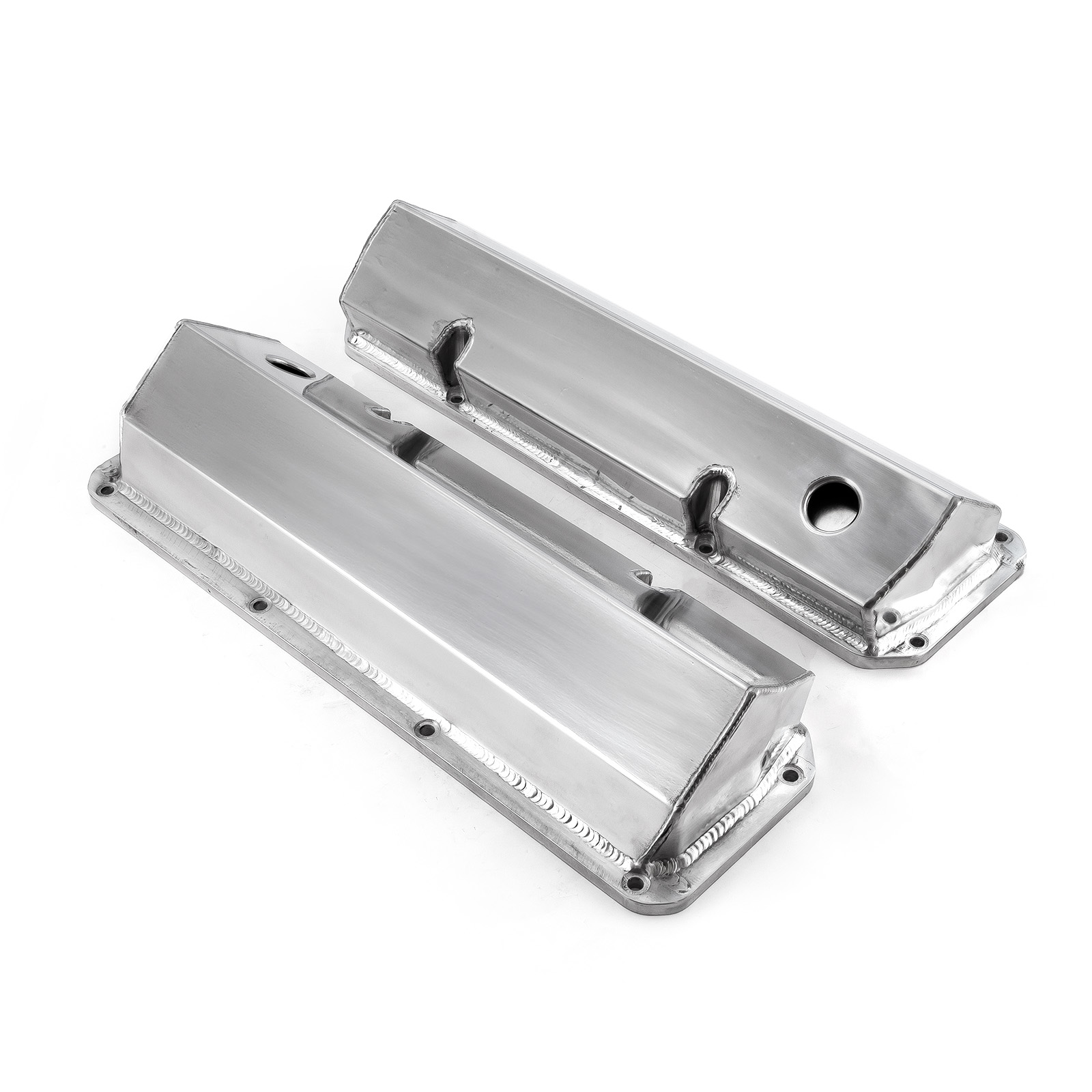 Speedmaster® PCE314.1136.01 Ford 351C Cleveland Polished Fabricated Valve Covers Tall w/ Hole