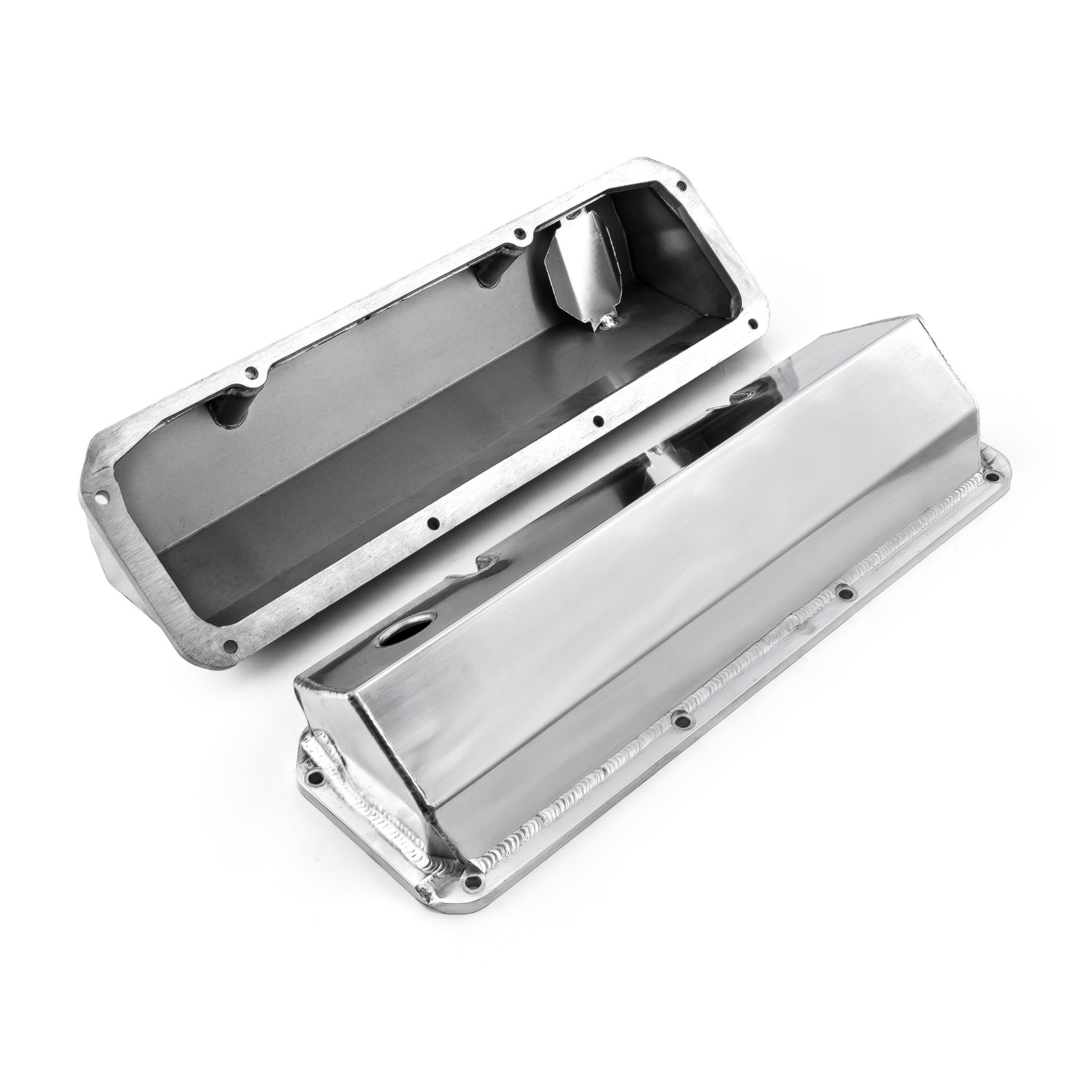 Speedmaster® PCE314.1136.01 Ford 351C Cleveland Polished Fabricated Valve Covers Tall w/ Hole