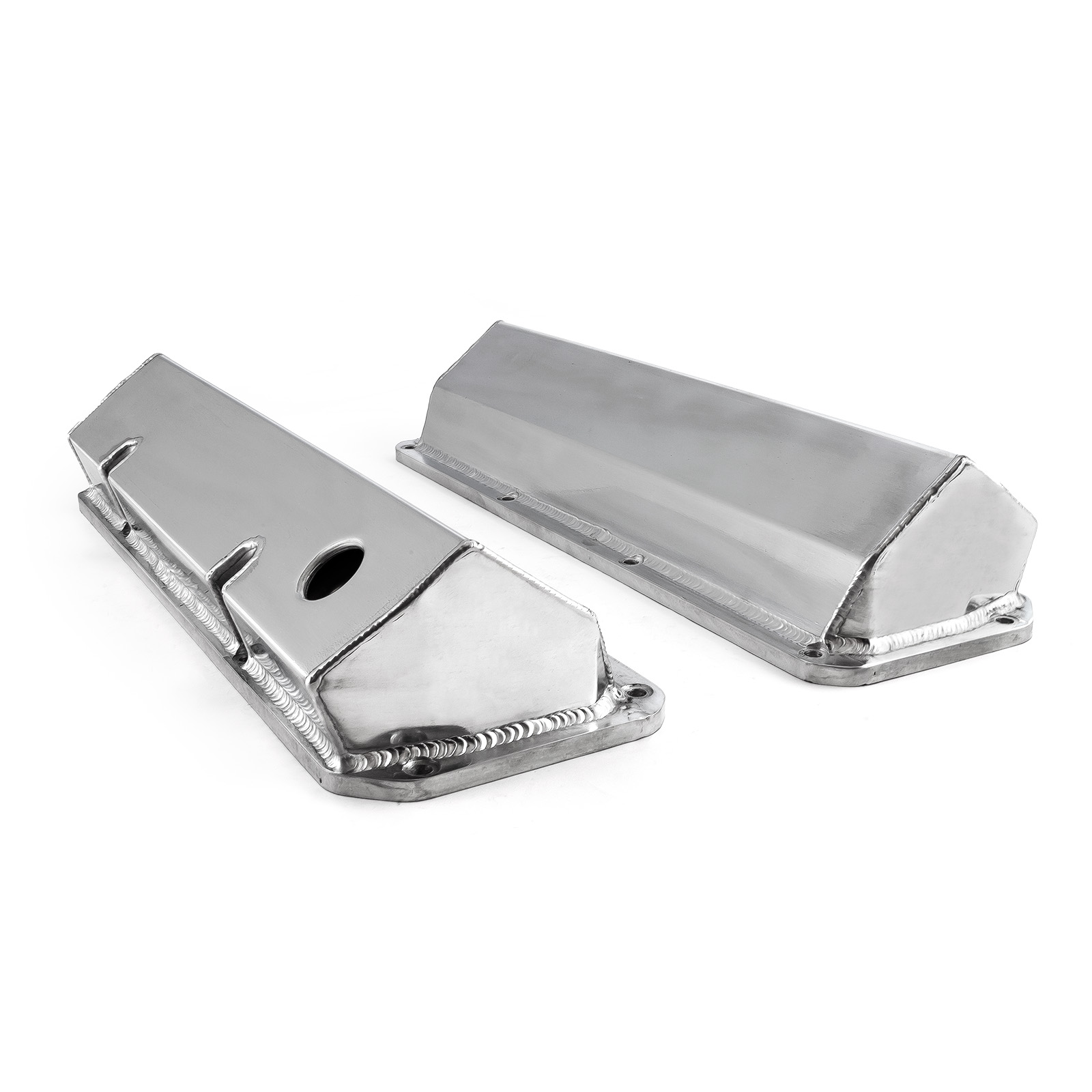 Speedmaster® PCE314.1136.01 Ford 351C Cleveland Polished Fabricated Valve Covers Tall w/ Hole