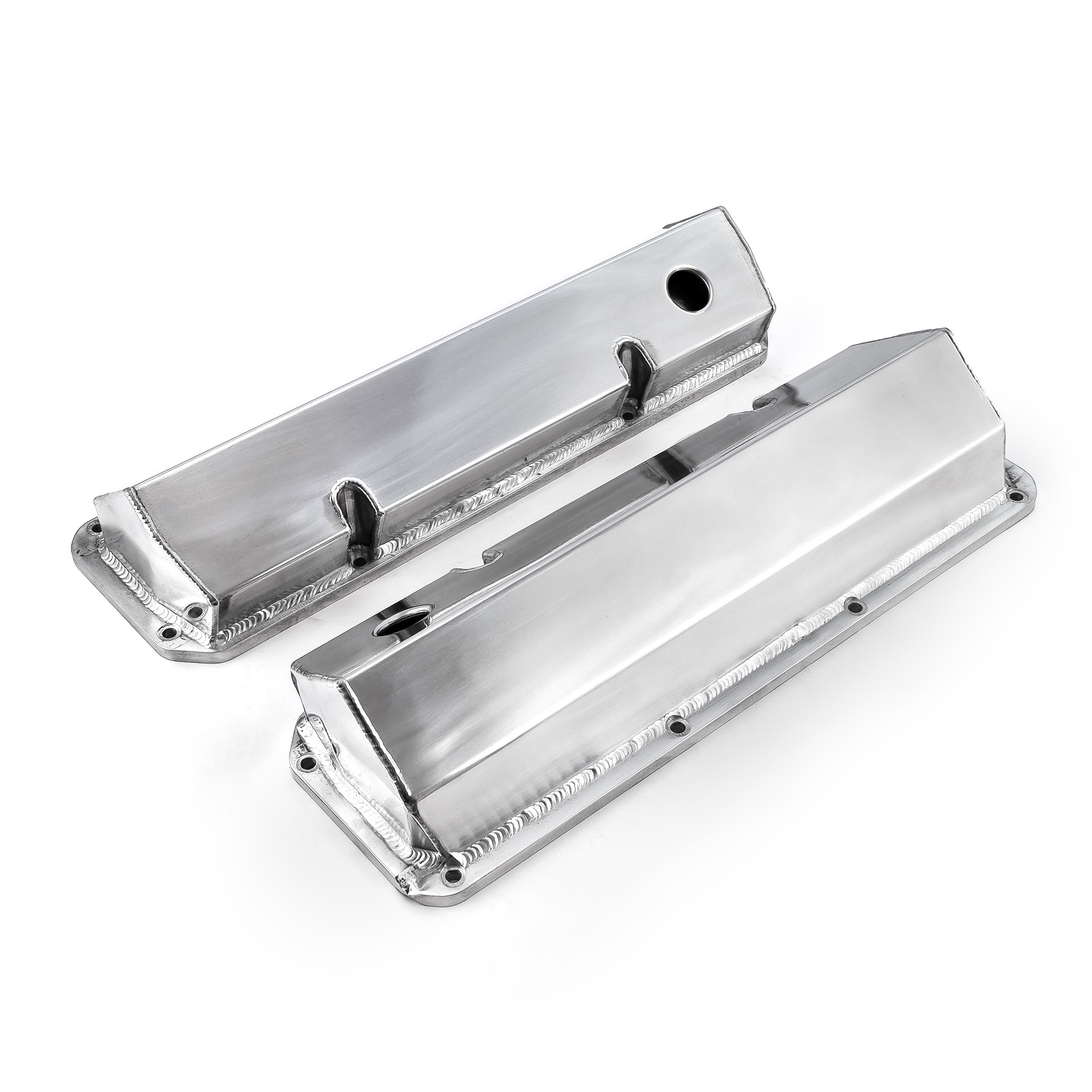 Speedmaster® PCE314.1136.01 Ford 351C Cleveland Polished Fabricated Valve Covers Tall w/ Hole
