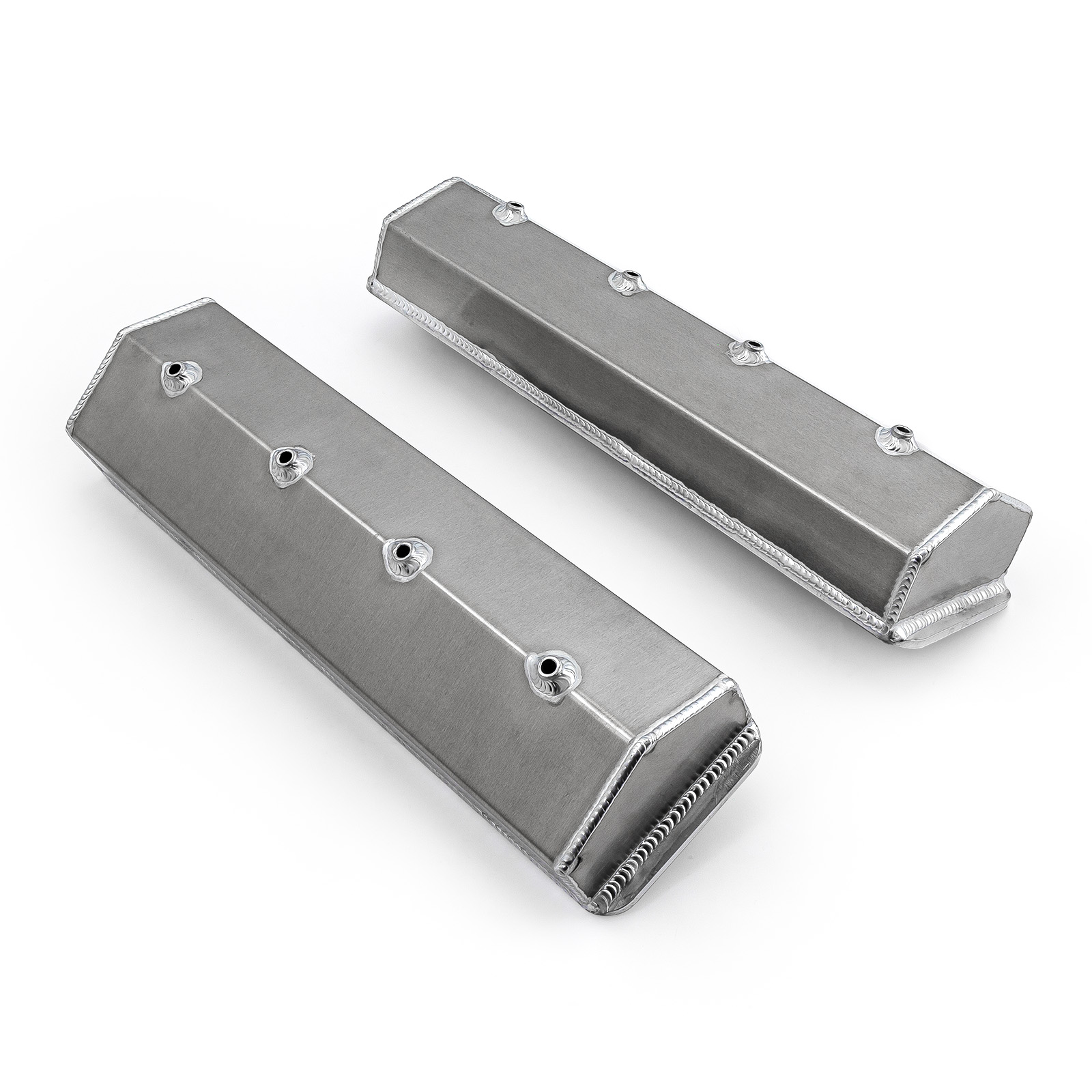 Speedmaster® PCE314.1137.02 Chevy SBC 350 Vortec Center Bolt Fabricated Valve Covers Satin Tall w/o Hole