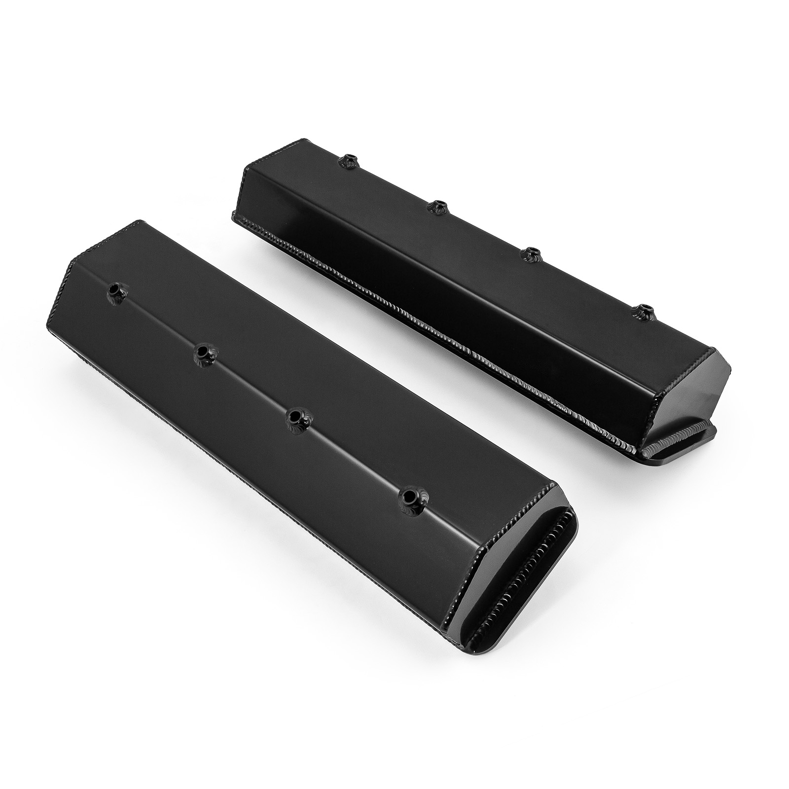 Speedmaster® PCE314.1137.03 Chevy SBC 350 Vortec Center Bolt Fabricated Valve Covers Black Tall w/o Hole