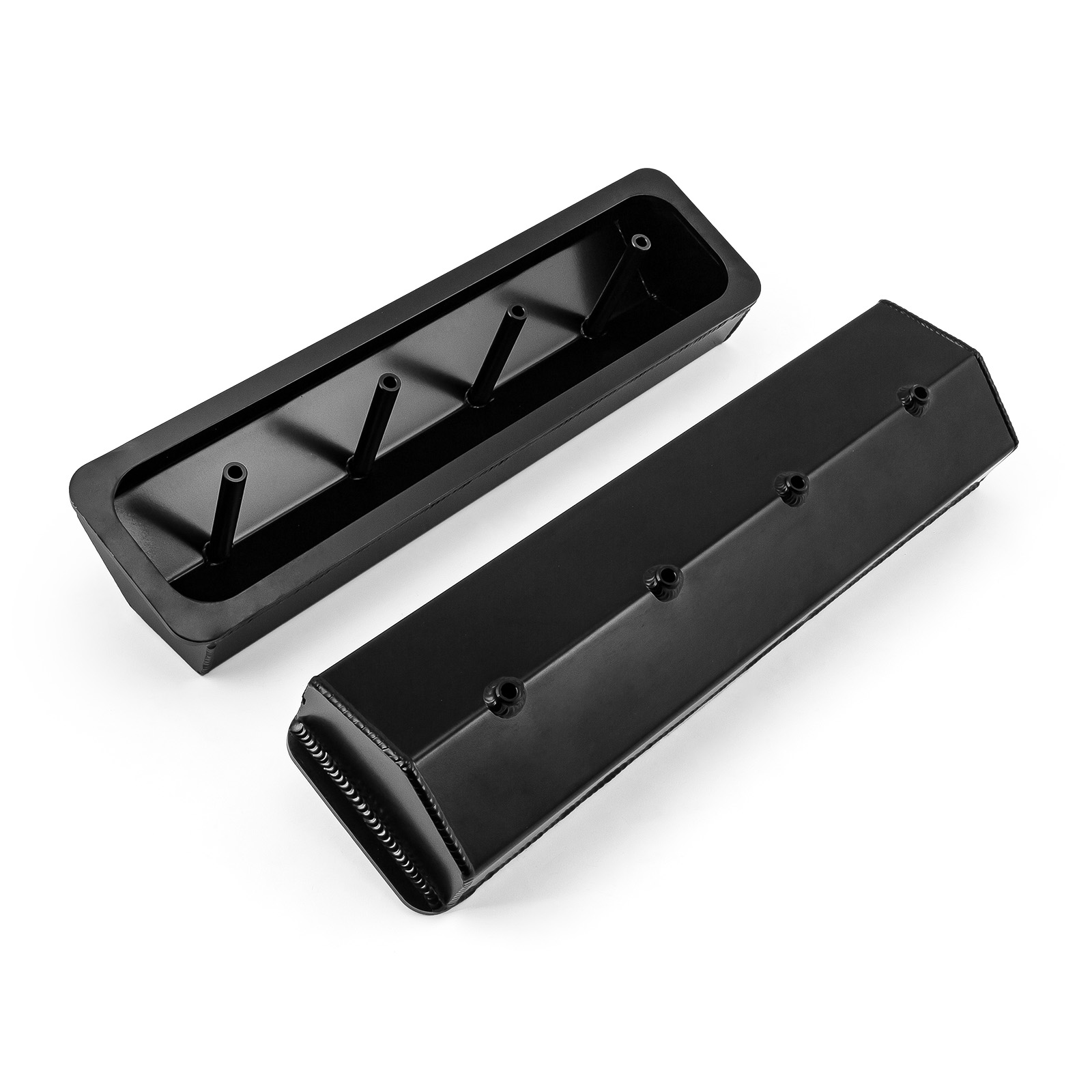 Speedmaster® PCE314.1137.03 Chevy SBC 350 Vortec Center Bolt Fabricated Valve Covers Black Tall w/o Hole