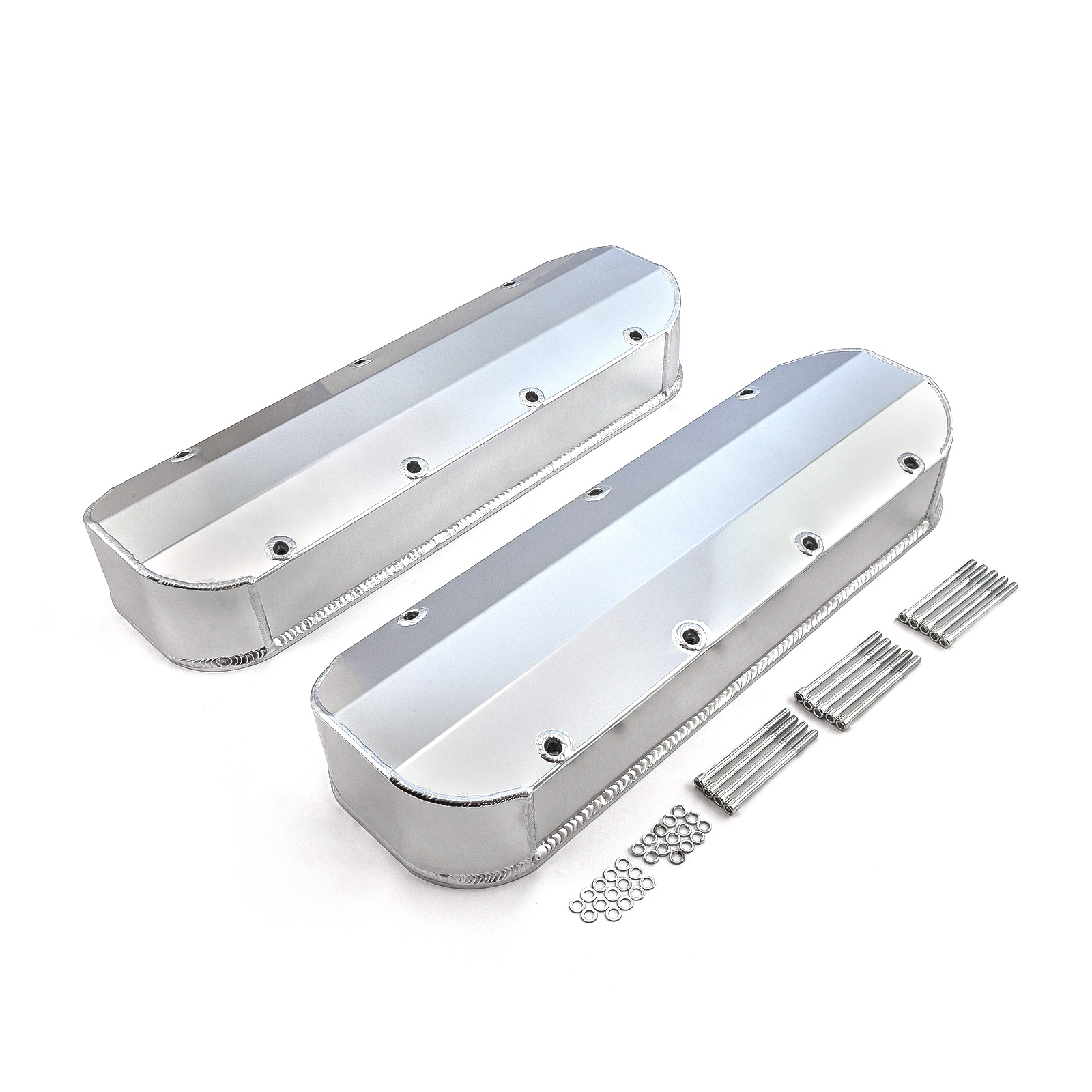 Speedmaster® PCE314.1160.01 Chevy BBC 454 Long Bolt Fabricated Valve Covers Satin Tall w/o Hole