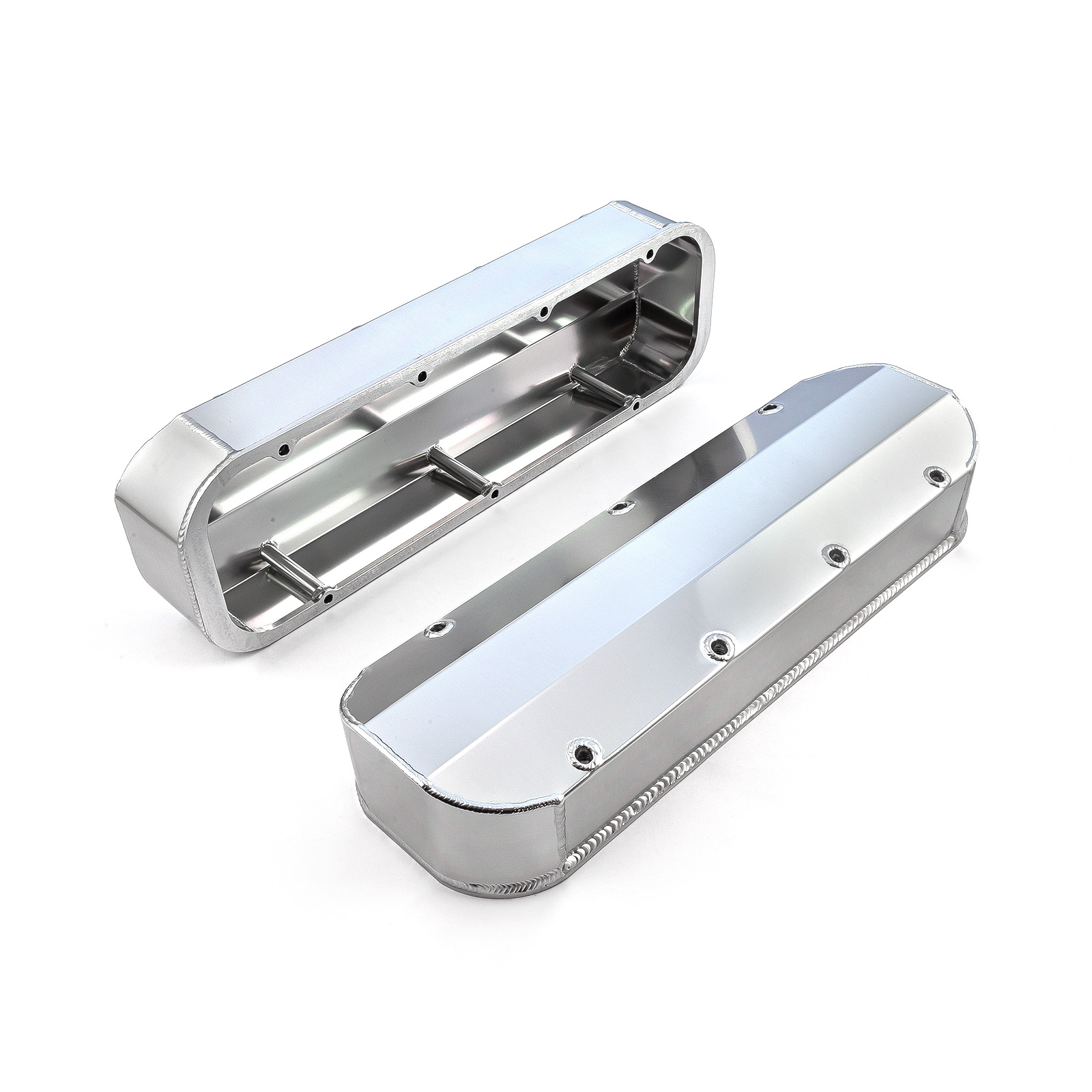 Speedmaster® PCE314.1160.01 Chevy BBC 454 Long Bolt Fabricated Valve Covers Satin Tall w/o Hole