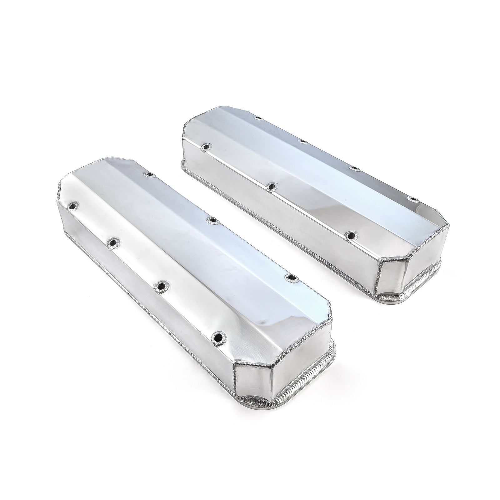 Speedmaster® PCE314.1160.02 Chevy BBC 454 Long Bolt Fabricated Valve Covers Polished Tall w/o Hole